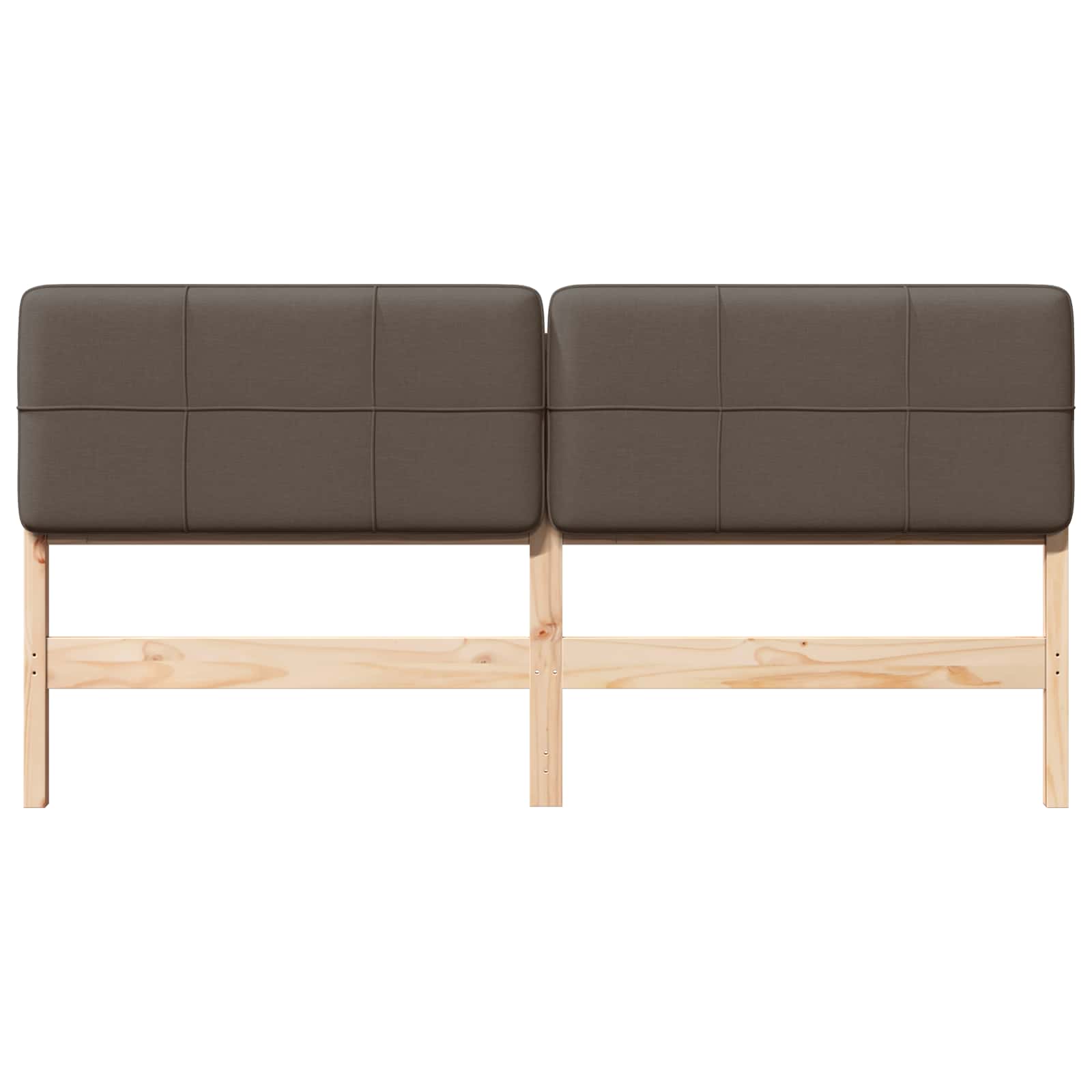 Gestoffeerd hoofdbord Bruin en Taupe 200 cm Massief grenenhout is nu te koop bij PeponiXL, paradijselijk wonen!