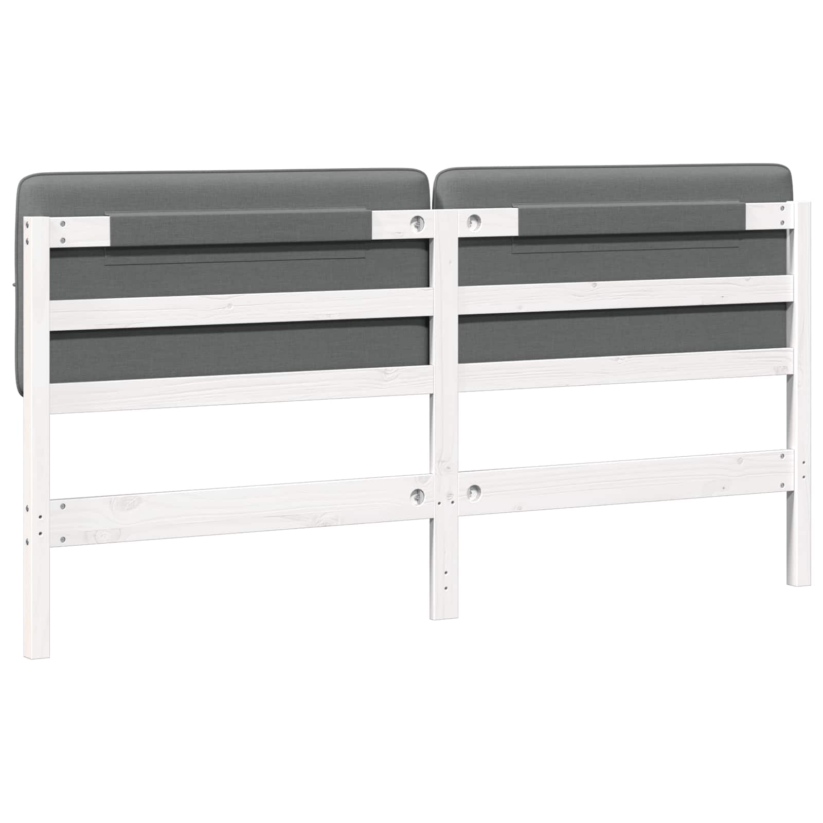 Gestoffeerd hoofdbord met hoofdeinde Wit en Lichtgrijs 200 cm is nu te koop bij PeponiXL, paradijselijk wonen!