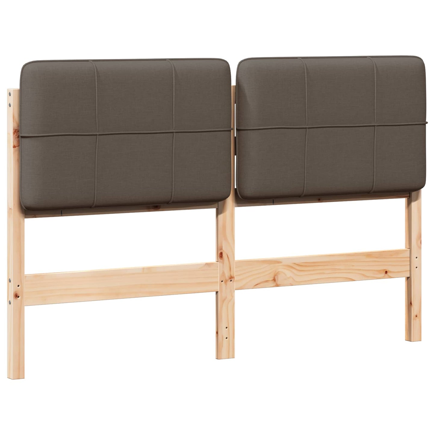 Gestoffeerd hoofdbord Bruin en Taupe 160 cm Massief grenenhout is nu te koop bij PeponiXL, paradijselijk wonen!