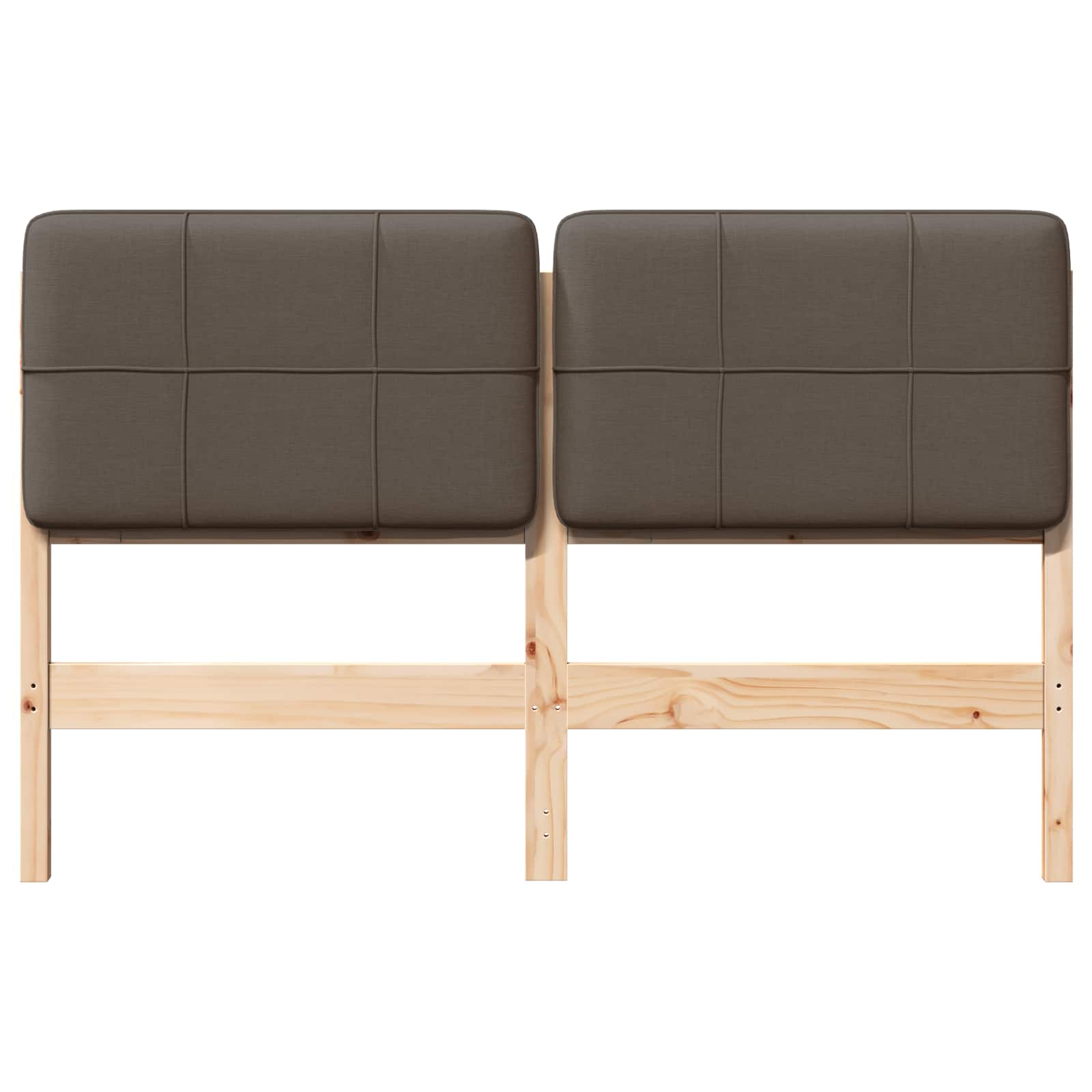 Gestoffeerd hoofdbord Bruin en Taupe 160 cm Massief grenenhout is nu te koop bij PeponiXL, paradijselijk wonen!