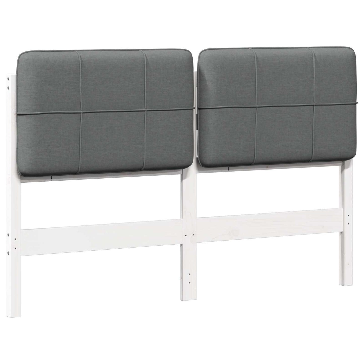 Gestoffeerd hoofdbord met hoofdeinde Wit en Lichtgrijs 160 cm is nu te koop bij PeponiXL, paradijselijk wonen!