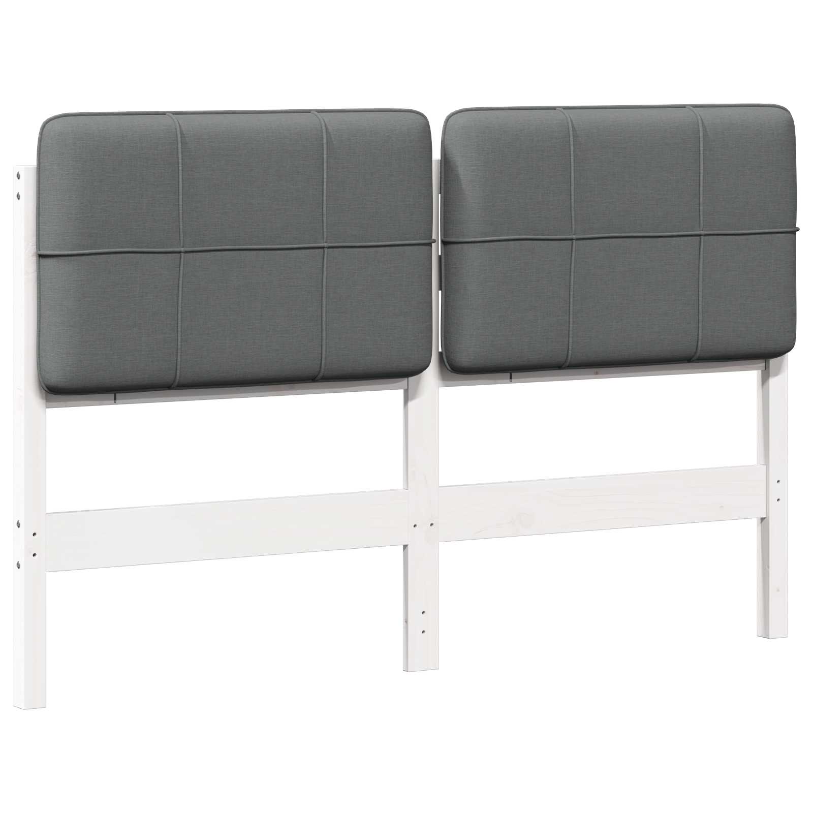 Gestoffeerd hoofdbord met hoofdeinde Wit en Lichtgrijs 160 cm is nu te koop bij PeponiXL, paradijselijk wonen!