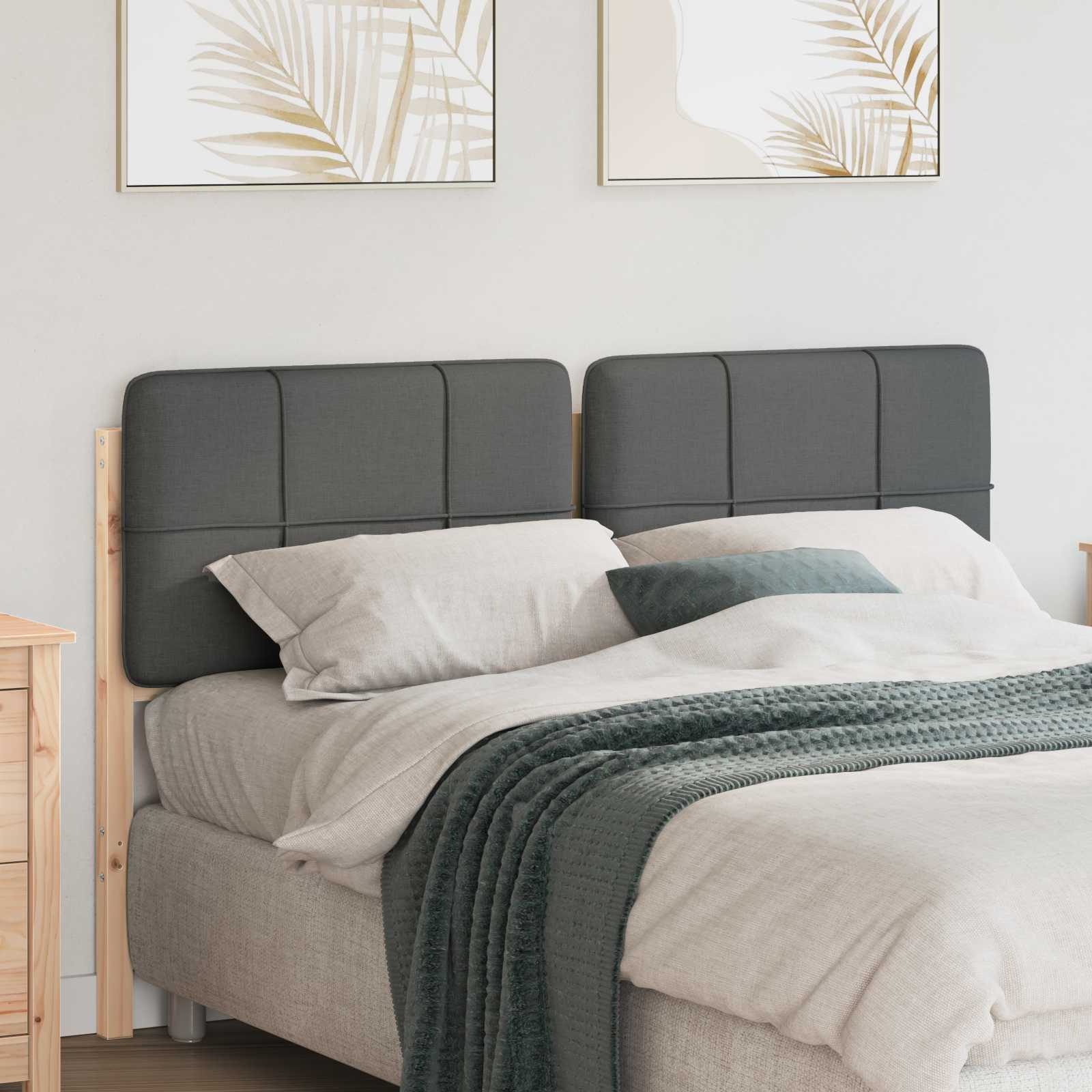 Gestoffeerd hoofdbord Bruin en Licht Grijs 150 cm is nu te koop bij PeponiXL, paradijselijk wonen!