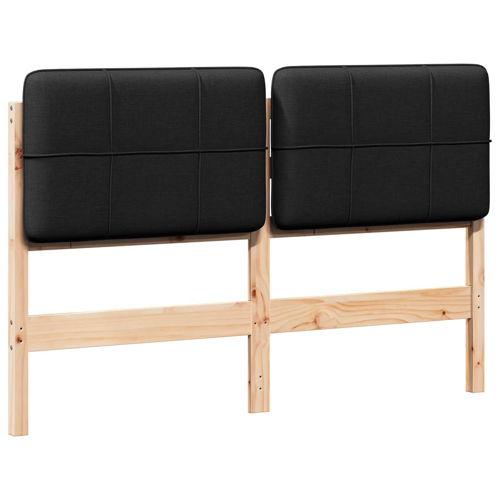 Gestoffeerd hoofdbord Bruin en zwart 140 cm Massief grenenhout is nu te koop bij PeponiXL, paradijselijk wonen!