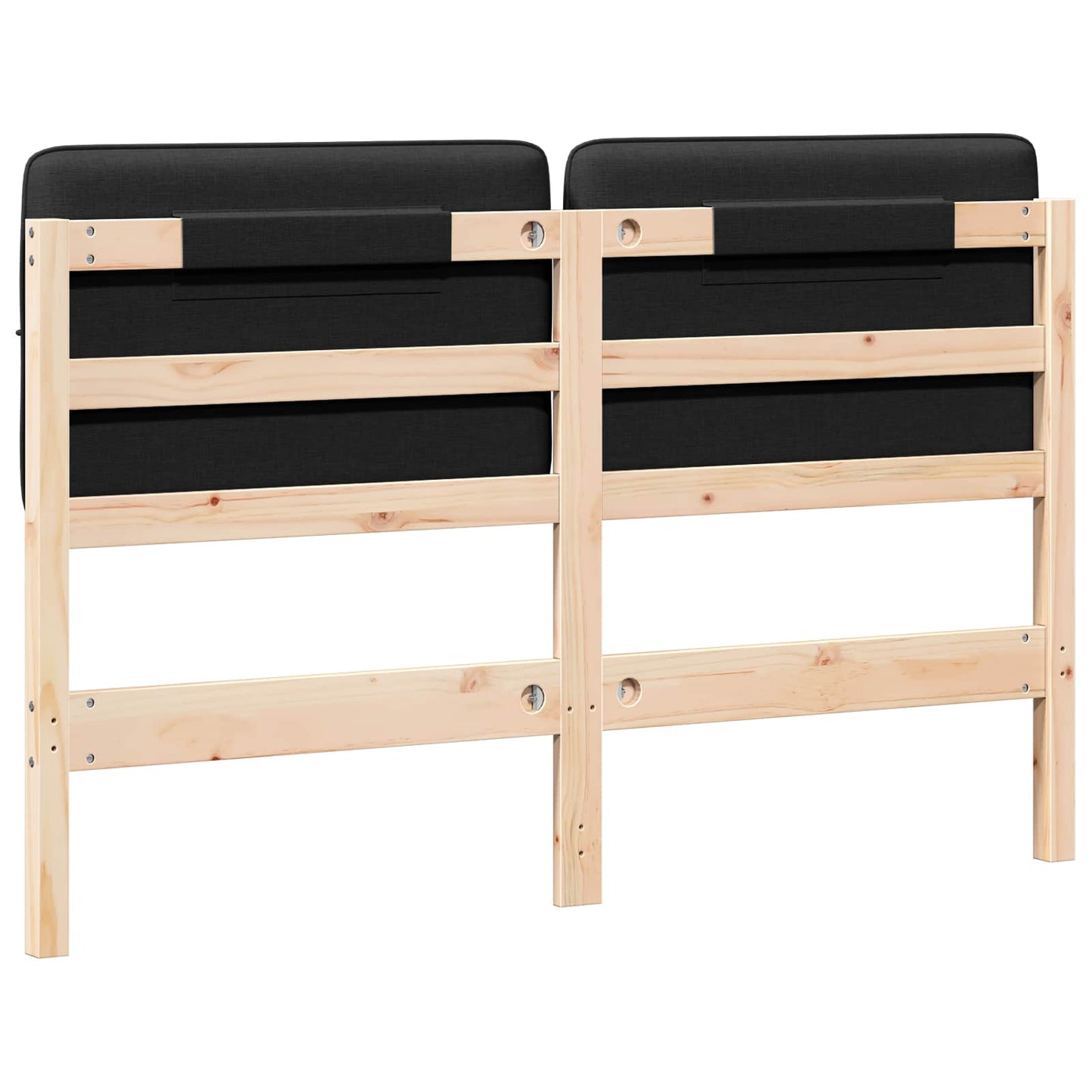 Gestoffeerd hoofdbord Bruin en zwart 140 cm Massief grenenhout is nu te koop bij PeponiXL, paradijselijk wonen!