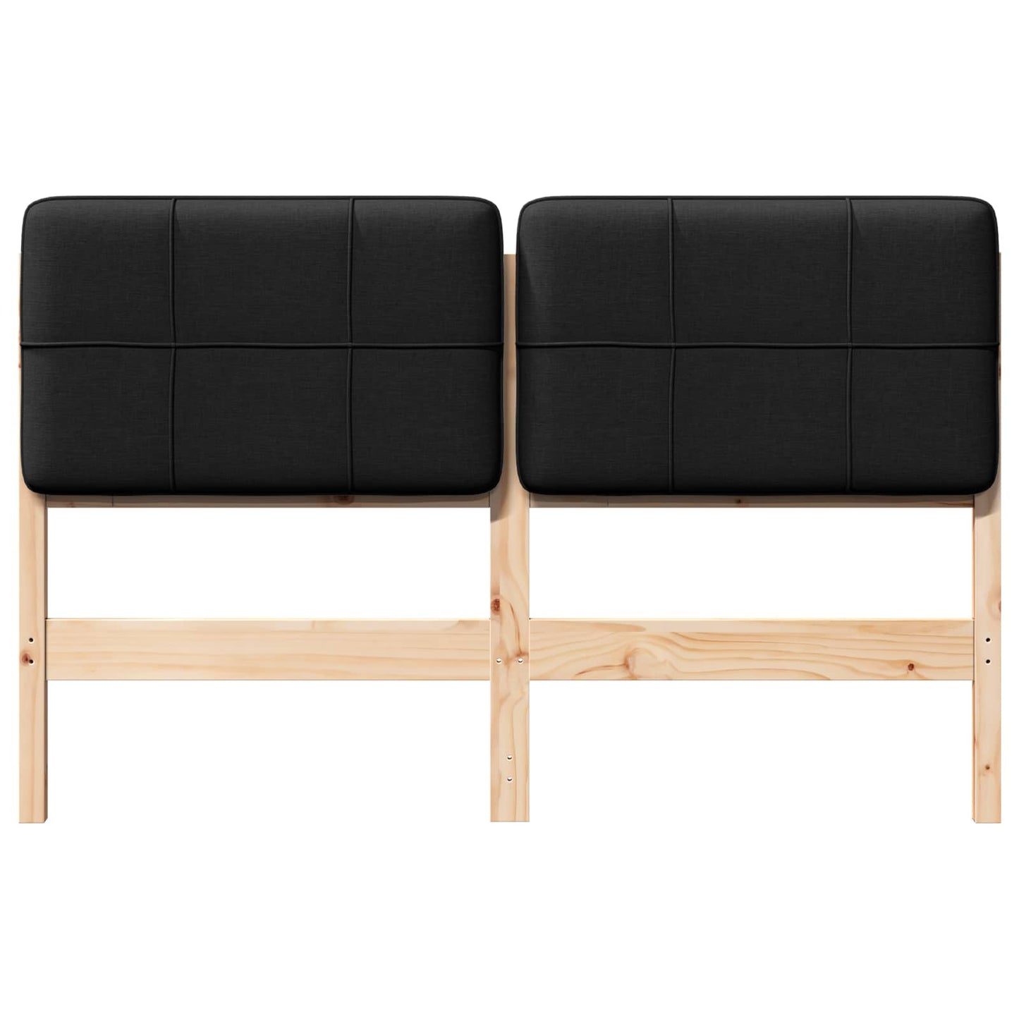 Gestoffeerd hoofdbord Bruin en zwart 140 cm Massief grenenhout is nu te koop bij PeponiXL, paradijselijk wonen!