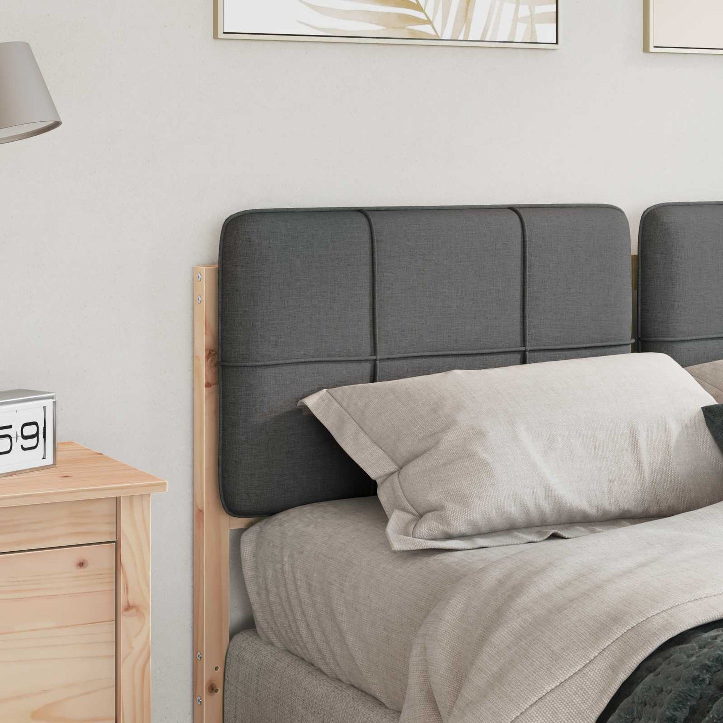 Gestoffeerd hoofdbord Bruin en Licht Grijs 135 cm is nu te koop bij PeponiXL, paradijselijk wonen!