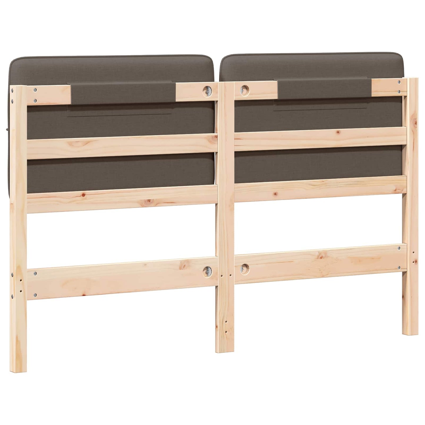 Gestoffeerd hoofdbord Bruin en Taupe 135 cm Massief grenenhout is nu te koop bij PeponiXL, paradijselijk wonen!