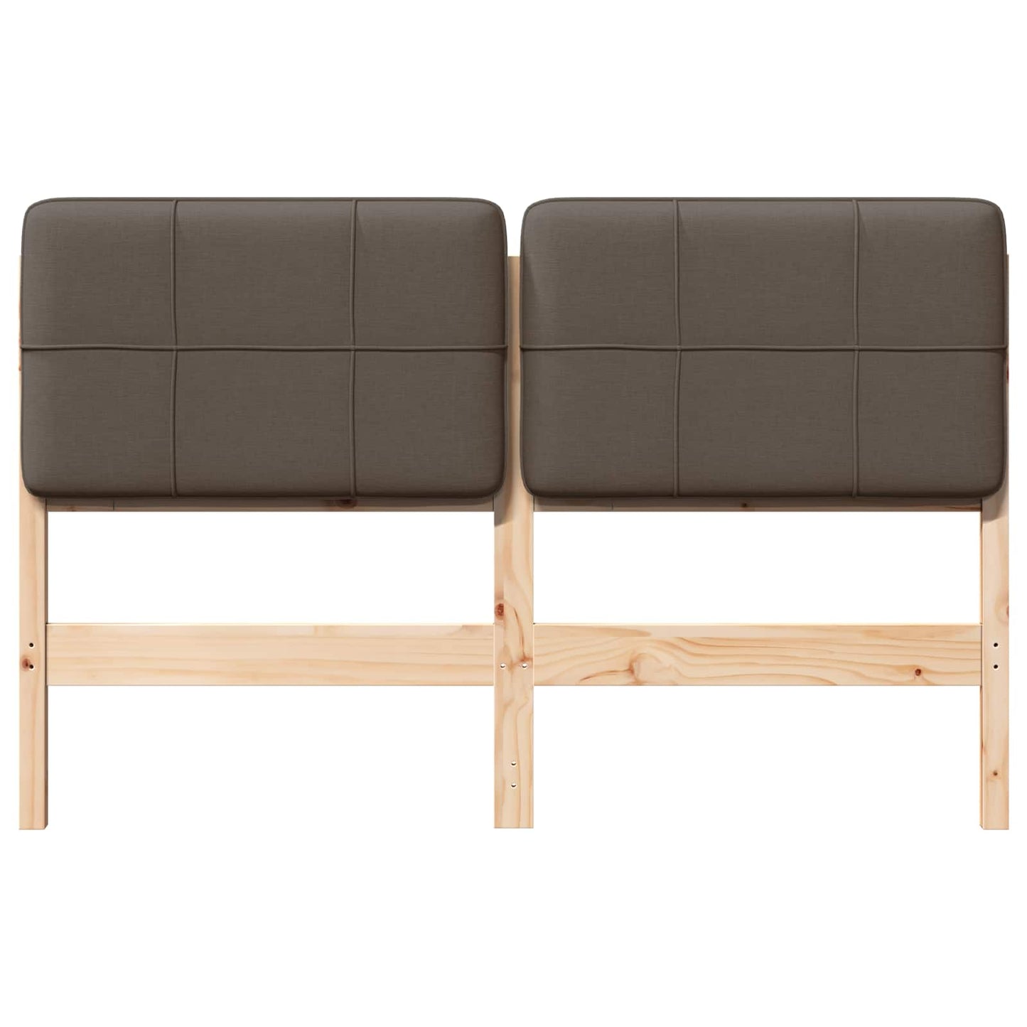 Gestoffeerd hoofdbord Bruin en Taupe 120 cm Massief grenenhout is nu te koop bij PeponiXL, paradijselijk wonen!