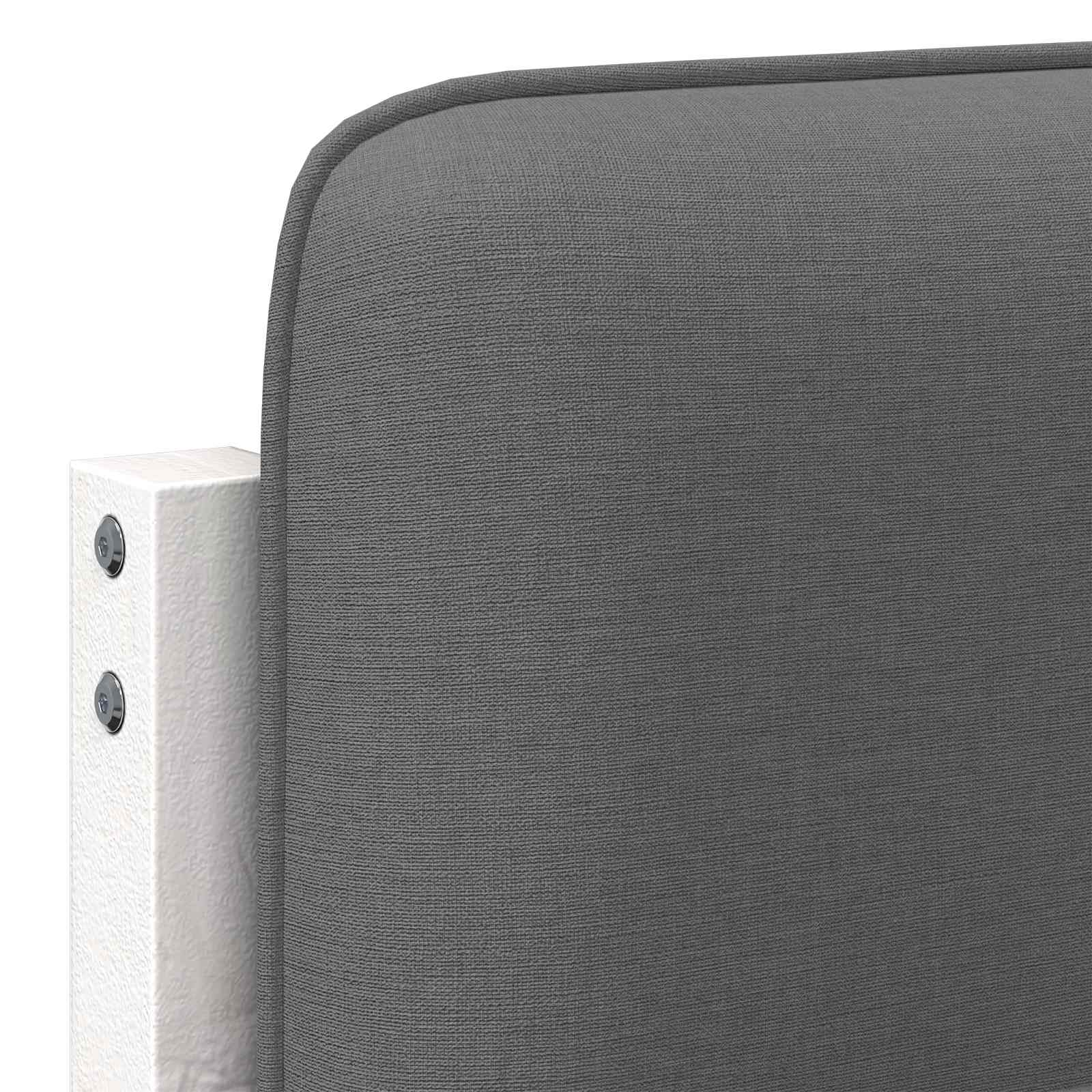 Gestoffeerd hoofdbord met hoofdeinde Wit en Lichtgrijs 120 cm is nu te koop bij PeponiXL, paradijselijk wonen!