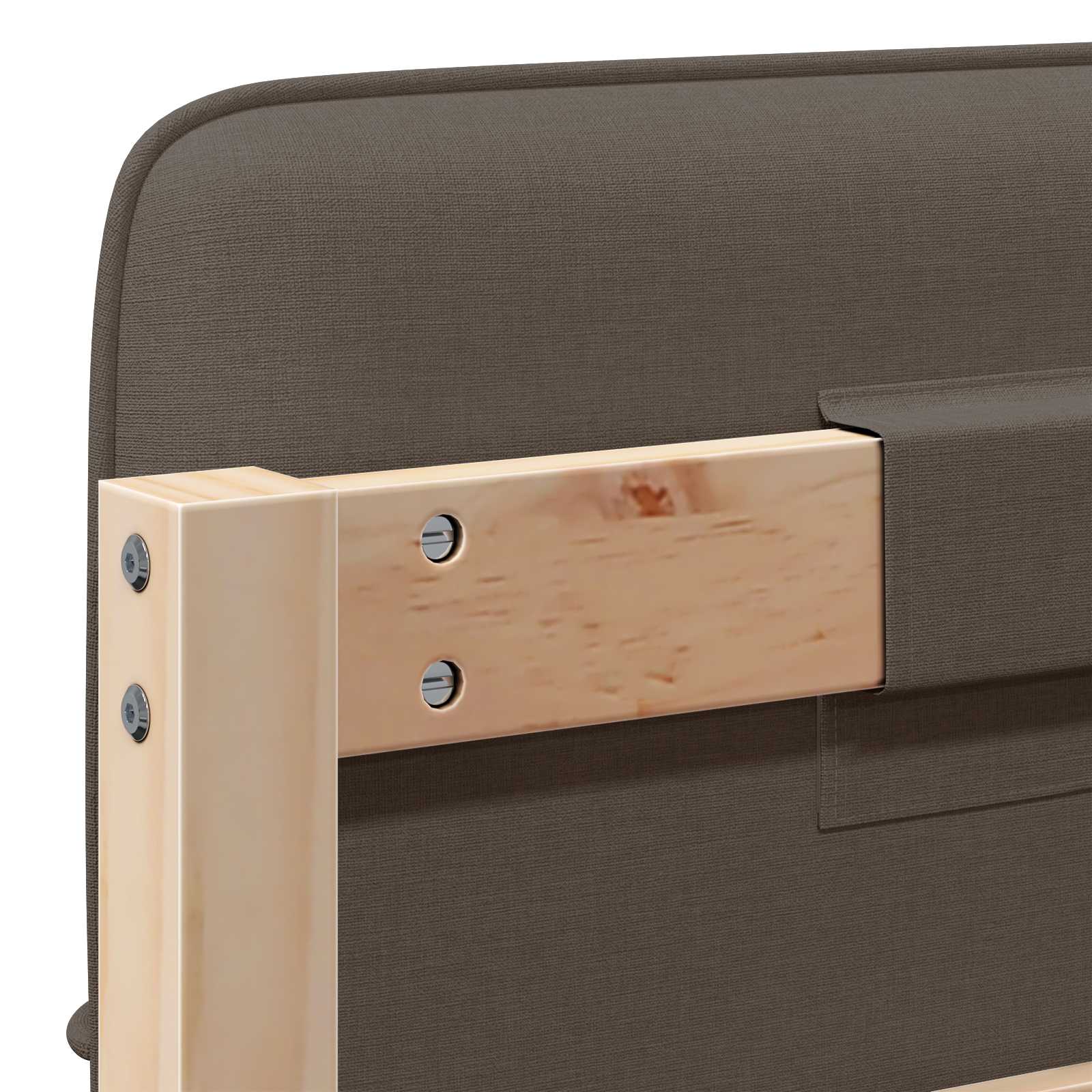 Gestoffeerd hoofdbord Bruin en Taupe 90 cm Massief grenenhout is nu te koop bij PeponiXL, paradijselijk wonen!