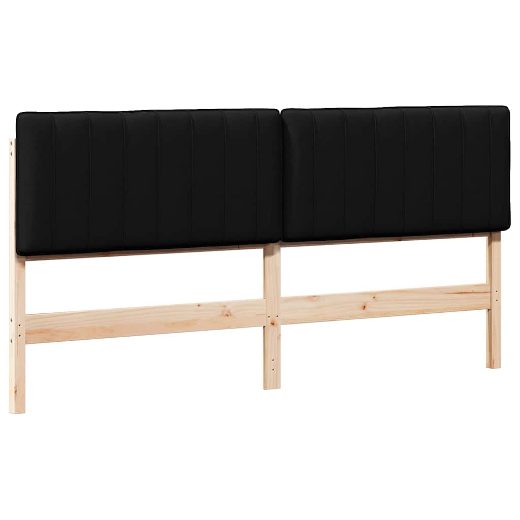 Gestoffeerd hoofdbord Bruin en zwart 200 cm Massief grenenhout is nu te koop bij PeponiXL, paradijselijk wonen!