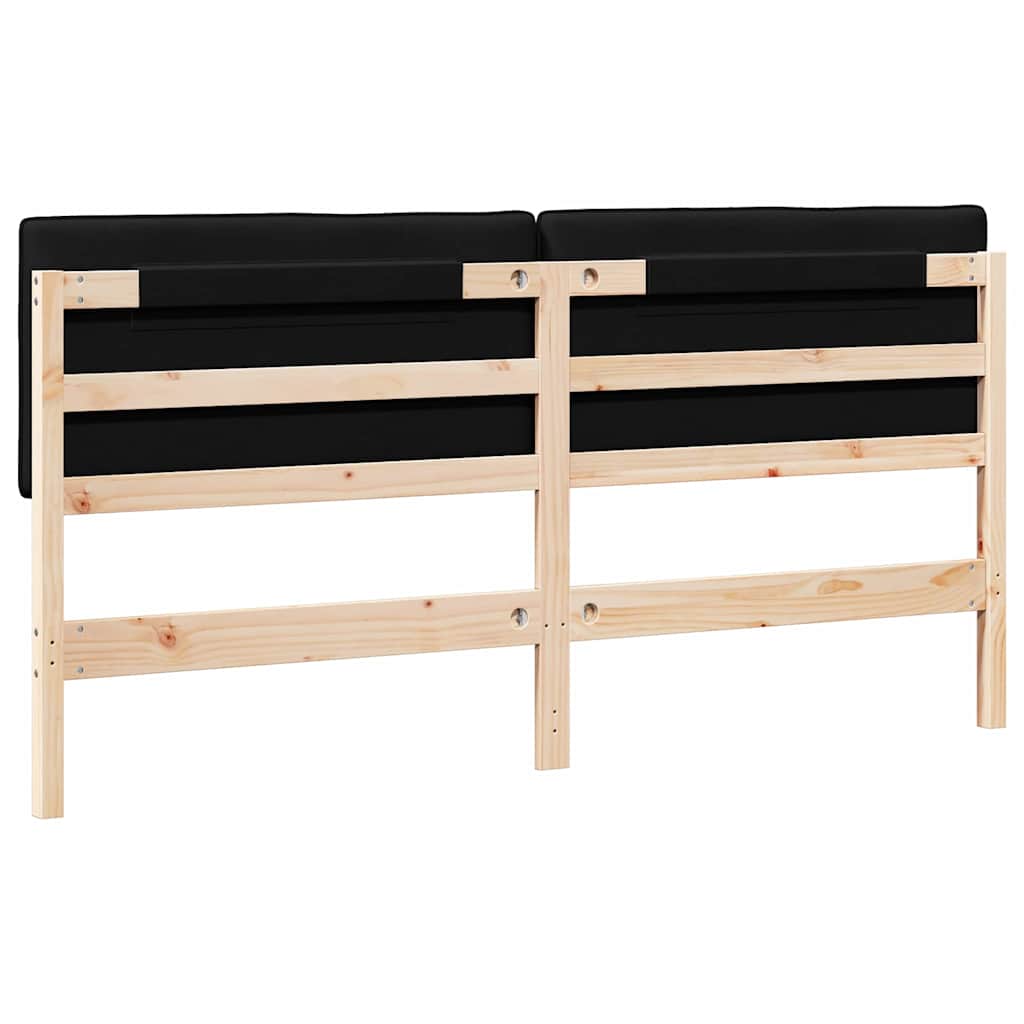 Gestoffeerd hoofdbord Bruin en zwart 200 cm Massief grenenhout is nu te koop bij PeponiXL, paradijselijk wonen!