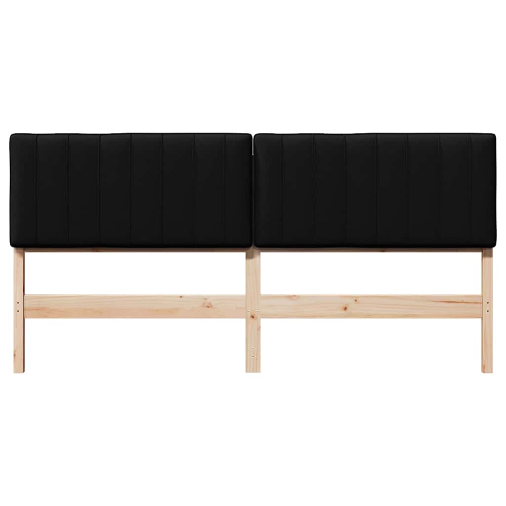 Gestoffeerd hoofdbord Bruin en zwart 200 cm Massief grenenhout is nu te koop bij PeponiXL, paradijselijk wonen!