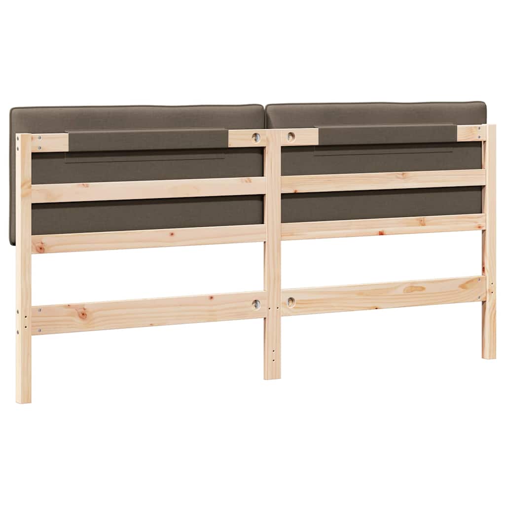 Gestoffeerd hoofdbord Bruin en Taupe 180 cm Massief grenenhout is nu te koop bij PeponiXL, paradijselijk wonen!