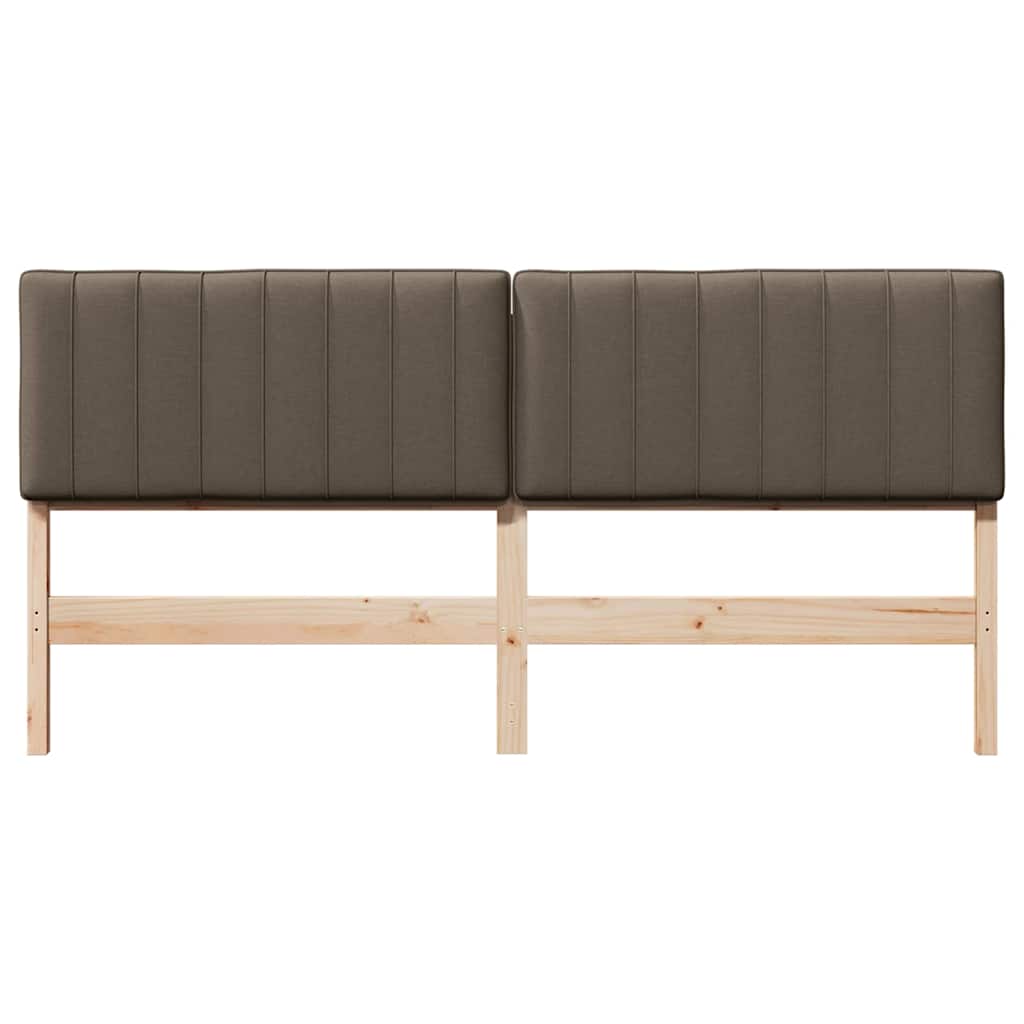 Gestoffeerd hoofdbord Bruin en Taupe 180 cm Massief grenenhout is nu te koop bij PeponiXL, paradijselijk wonen!