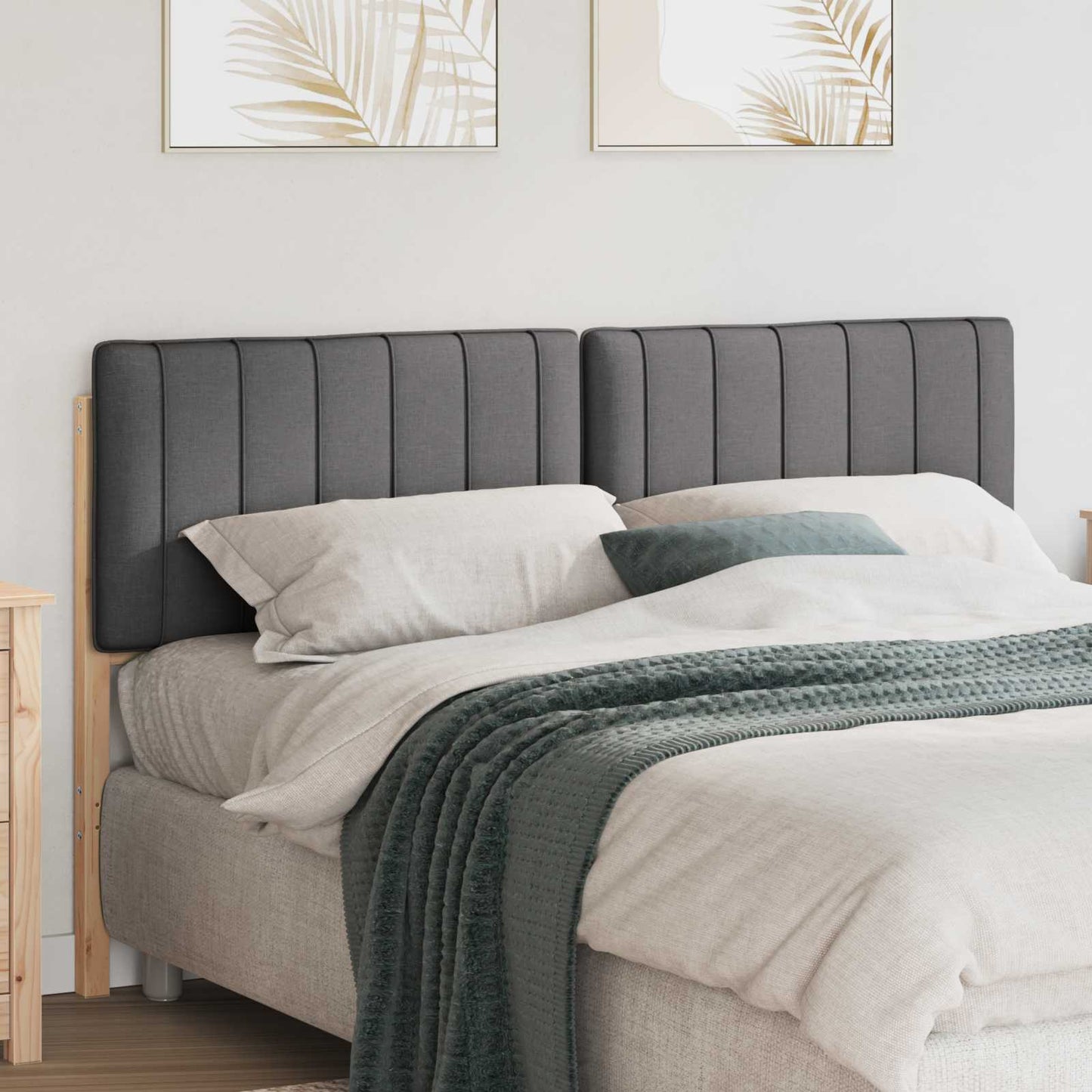 Gestoffeerd hoofdbord Bruin en Donkergrijs 160 cm is nu te koop bij PeponiXL, paradijselijk wonen!