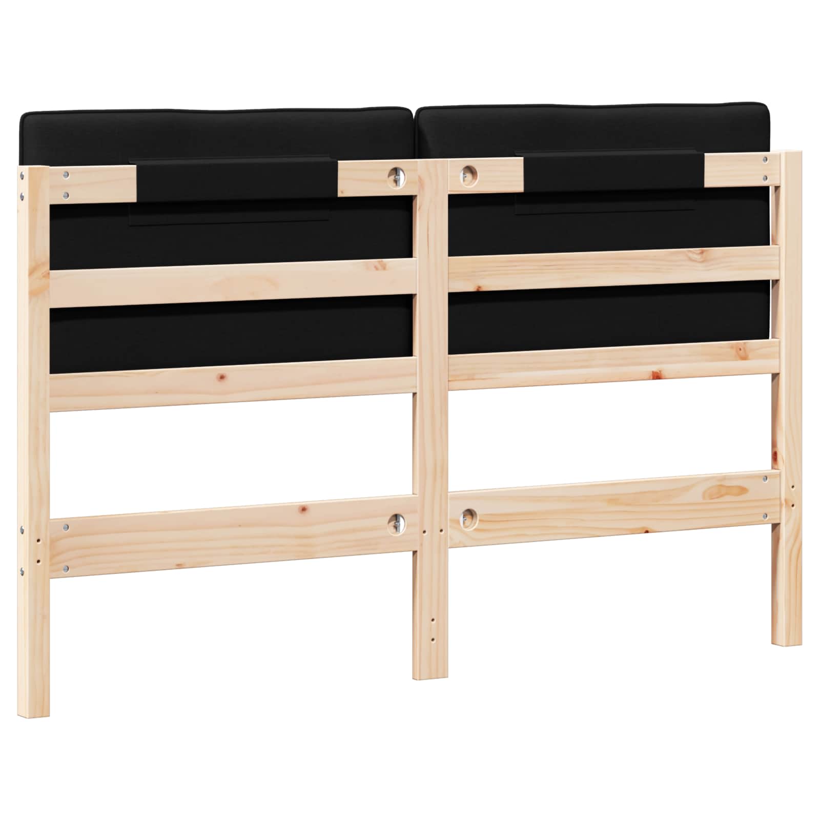 Gestoffeerd hoofdbord Bruin en zwart 160 cm Massief grenenhout is nu te koop bij PeponiXL, paradijselijk wonen!