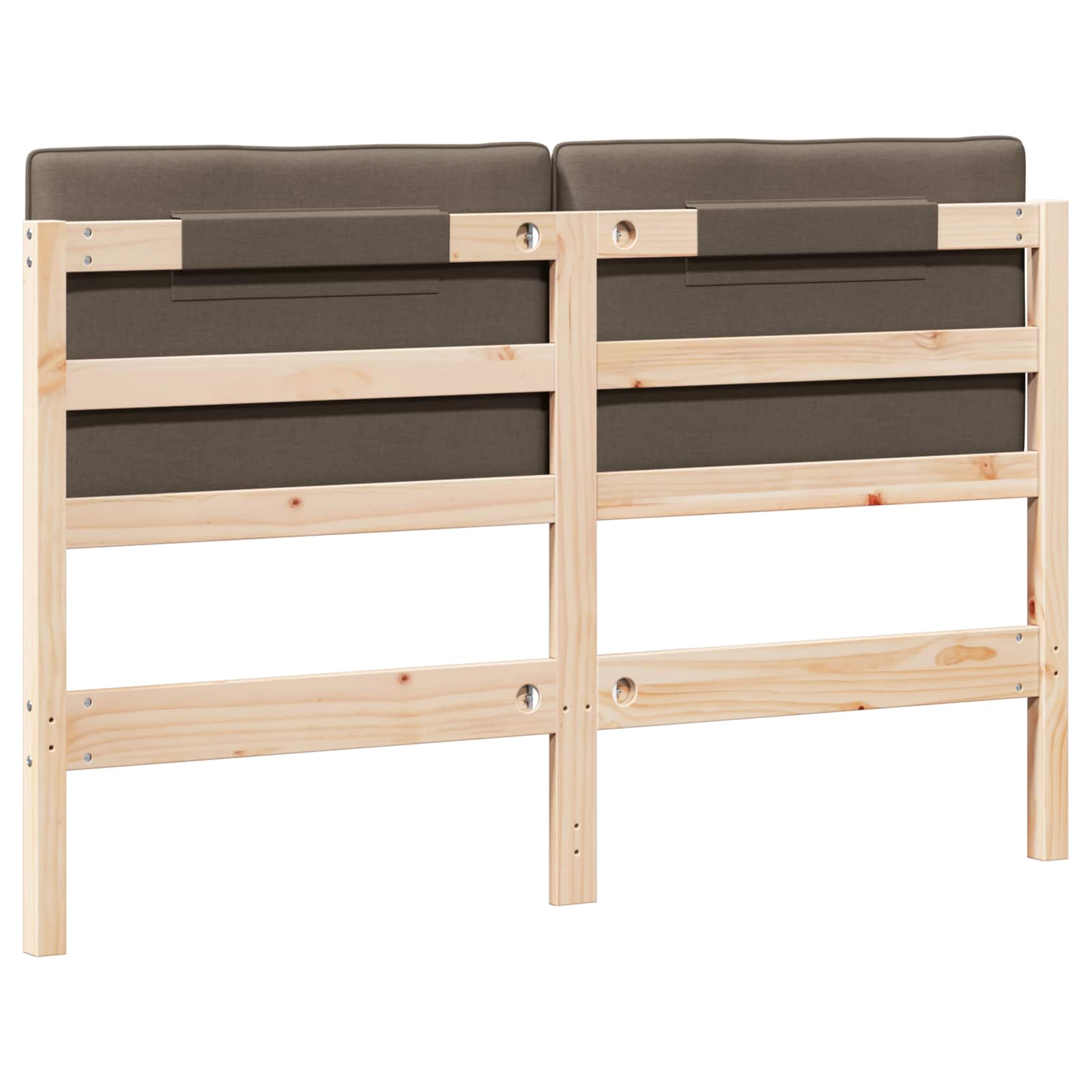 Gestoffeerd hoofdbord Bruin en Taupe 160 cm Massief grenenhout is nu te koop bij PeponiXL, paradijselijk wonen!