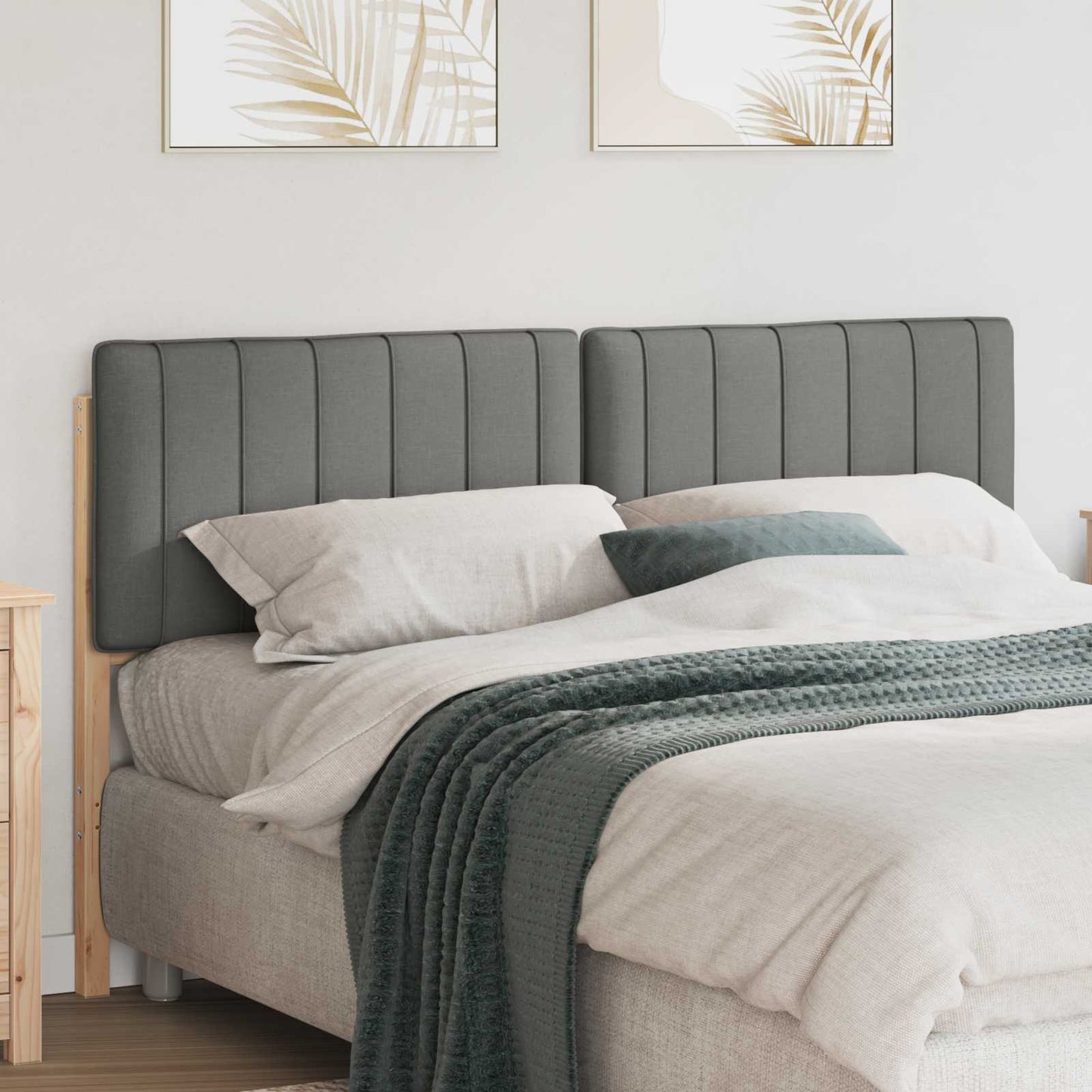 Gestoffeerd hoofdbord Bruin en Licht Grijs 150 cm is nu te koop bij PeponiXL, paradijselijk wonen!