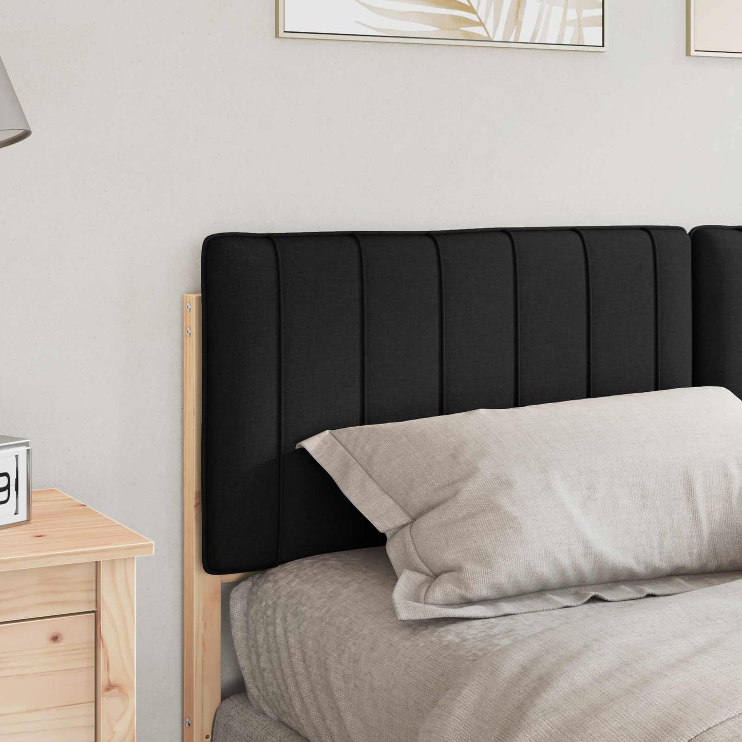 Gestoffeerd hoofdbord Bruin en zwart 150 cm Massief grenenhout is nu te koop bij PeponiXL, paradijselijk wonen!