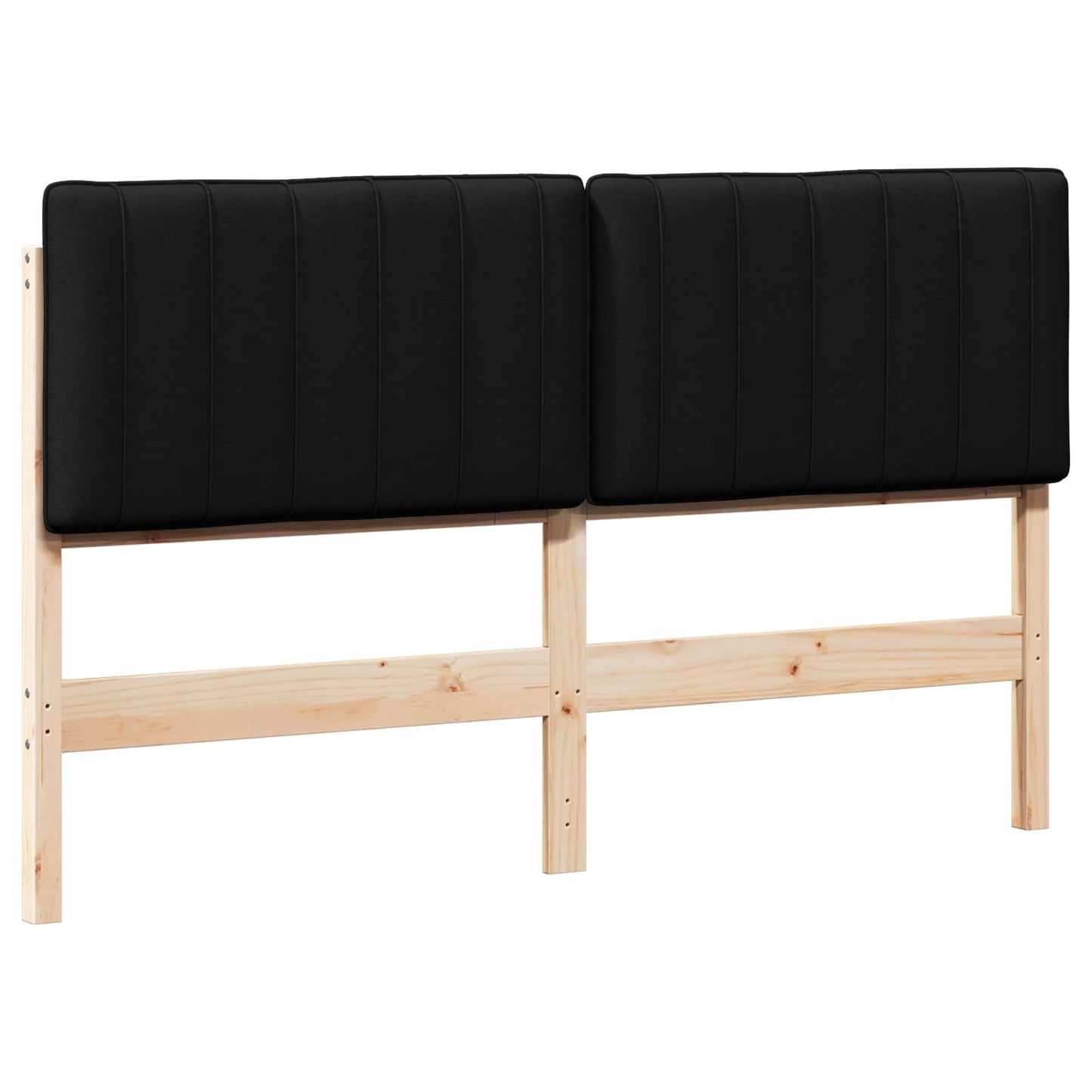 Gestoffeerd hoofdbord Bruin en zwart 150 cm Massief grenenhout is nu te koop bij PeponiXL, paradijselijk wonen!