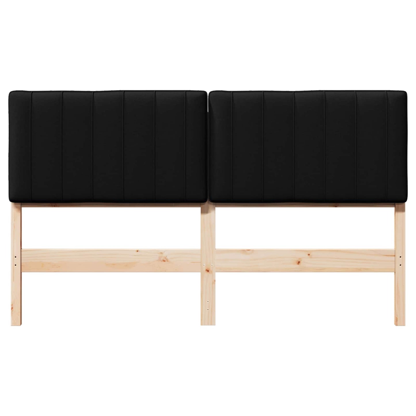 Gestoffeerd hoofdbord Bruin en zwart 150 cm Massief grenenhout is nu te koop bij PeponiXL, paradijselijk wonen!
