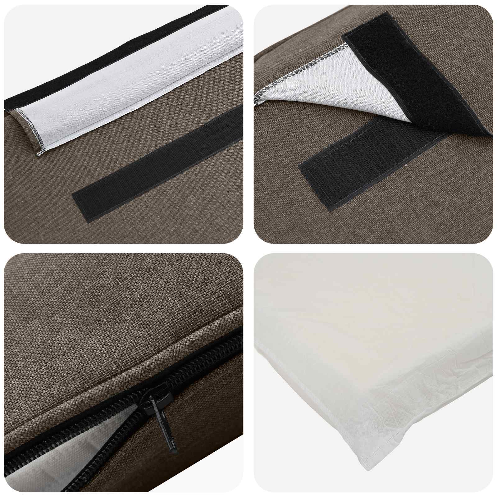 Gestoffeerd hoofdbord Bruin en Taupe 150 cm Massief grenenhout is nu te koop bij PeponiXL, paradijselijk wonen!