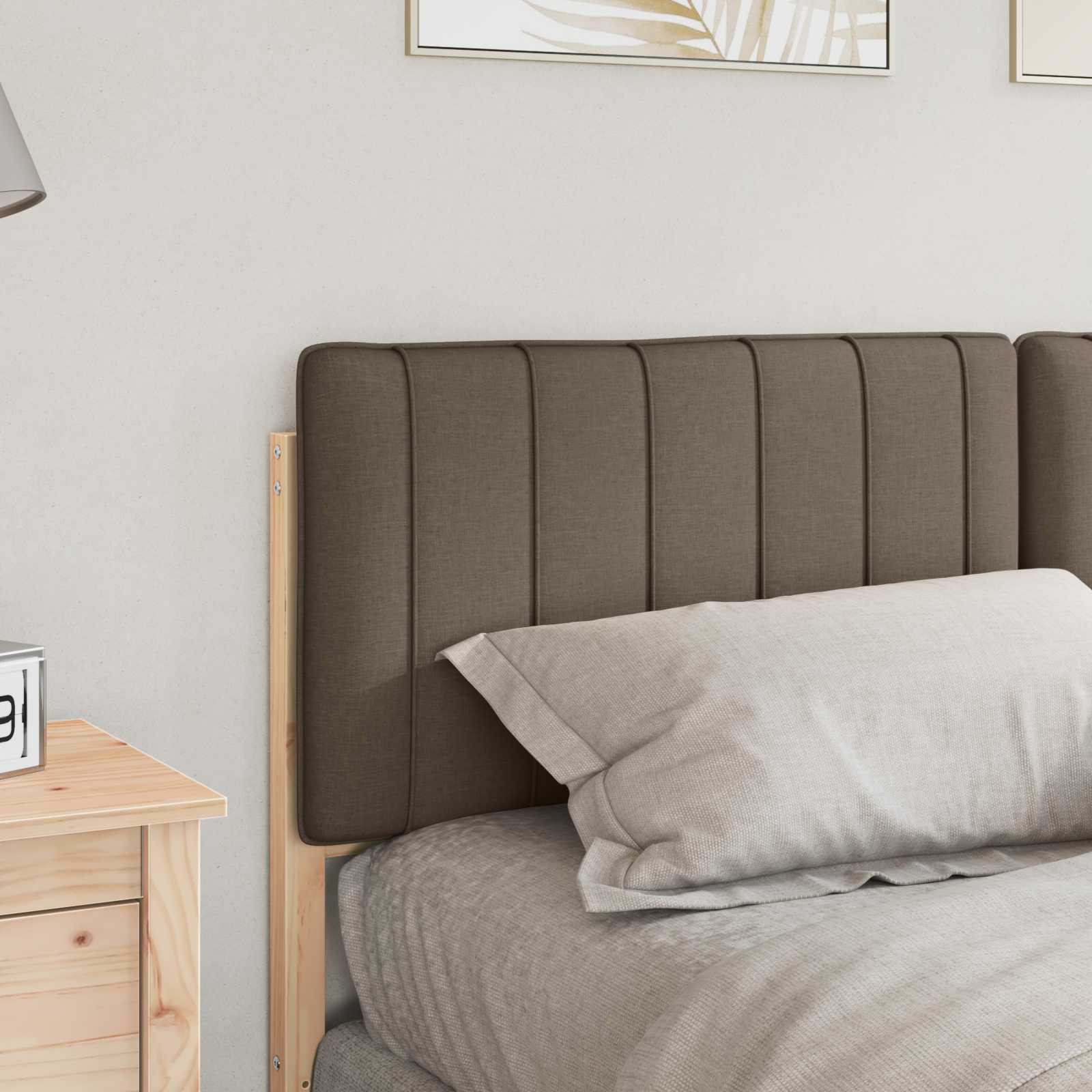Gestoffeerd hoofdbord Bruin en Taupe 150 cm Massief grenenhout is nu te koop bij PeponiXL, paradijselijk wonen!