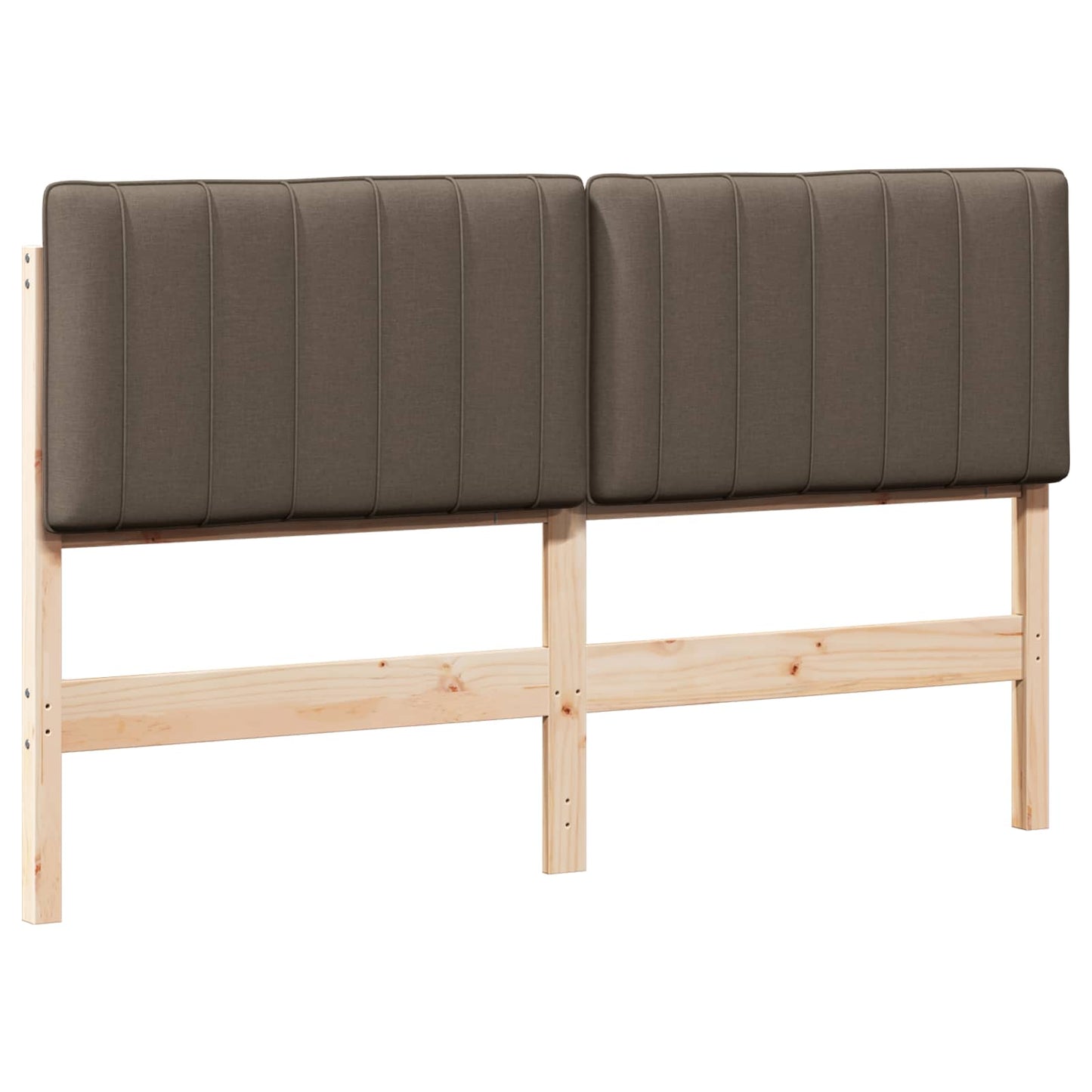 Gestoffeerd hoofdbord Bruin en Taupe 150 cm Massief grenenhout is nu te koop bij PeponiXL, paradijselijk wonen!