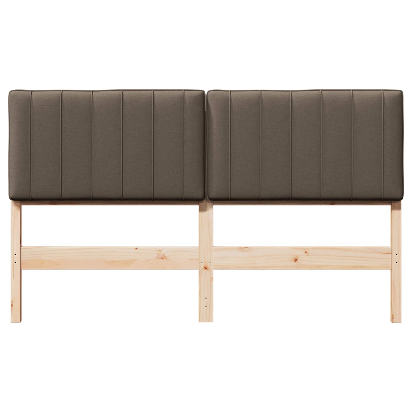 Gestoffeerd hoofdbord Bruin en Taupe 150 cm Massief grenenhout is nu te koop bij PeponiXL, paradijselijk wonen!