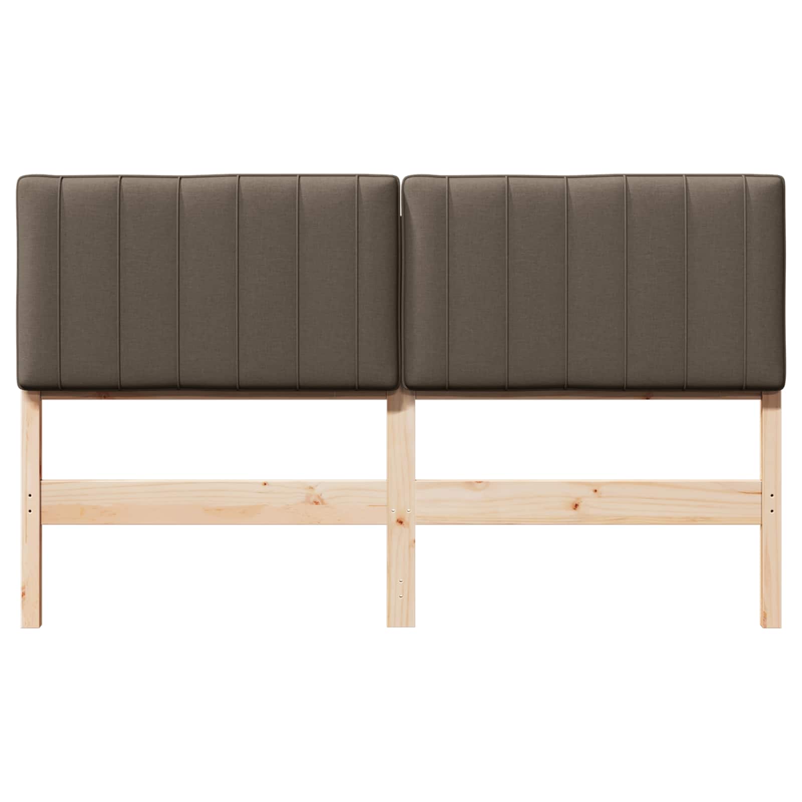 Gestoffeerd hoofdbord Bruin en Taupe 150 cm Massief grenenhout is nu te koop bij PeponiXL, paradijselijk wonen!