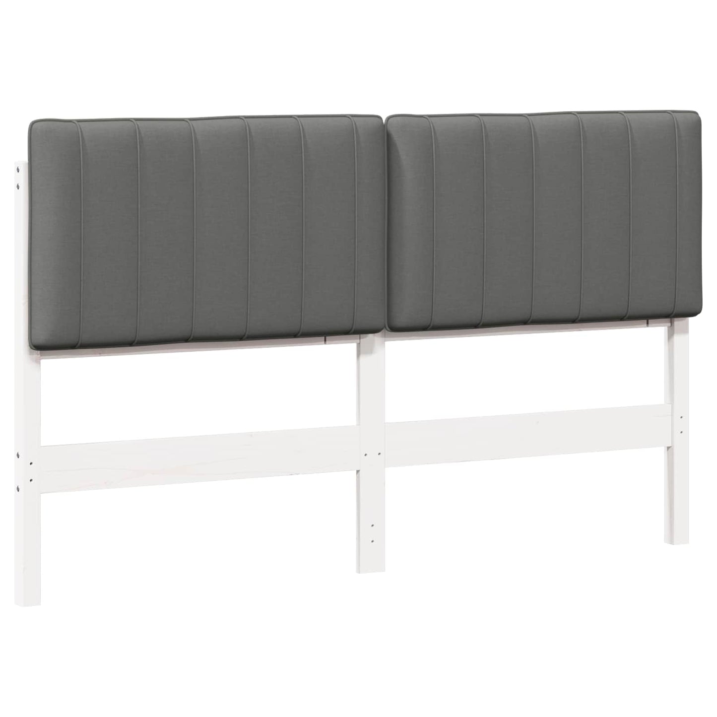 Gestoffeerd hoofdbord met hoofdeinde Wit en Lichtgrijs 150 cm is nu te koop bij PeponiXL, paradijselijk wonen!