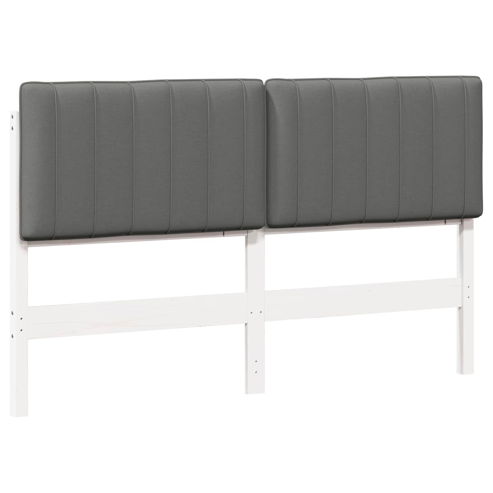 Gestoffeerd hoofdbord met hoofdeinde Wit en Lichtgrijs 150 cm is nu te koop bij PeponiXL, paradijselijk wonen!