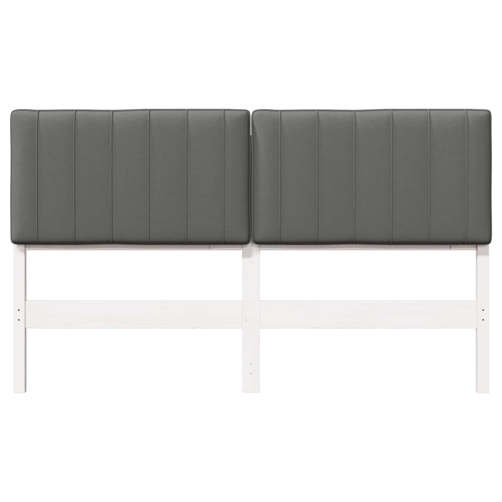Gestoffeerd hoofdbord met hoofdeinde Wit en Lichtgrijs 150 cm is nu te koop bij PeponiXL, paradijselijk wonen!