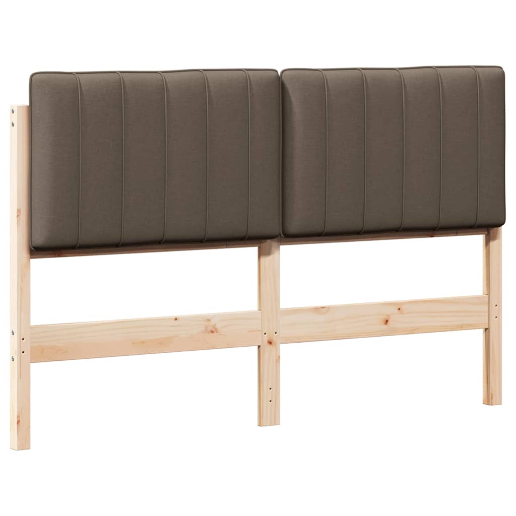 Gestoffeerd hoofdbord Bruin en Taupe 140 cm Massief grenenhout is nu te koop bij PeponiXL, paradijselijk wonen!