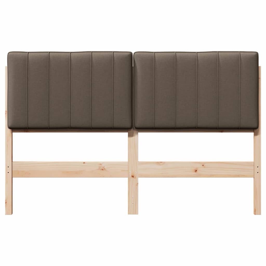 Gestoffeerd hoofdbord Bruin en Taupe 140 cm Massief grenenhout is nu te koop bij PeponiXL, paradijselijk wonen!