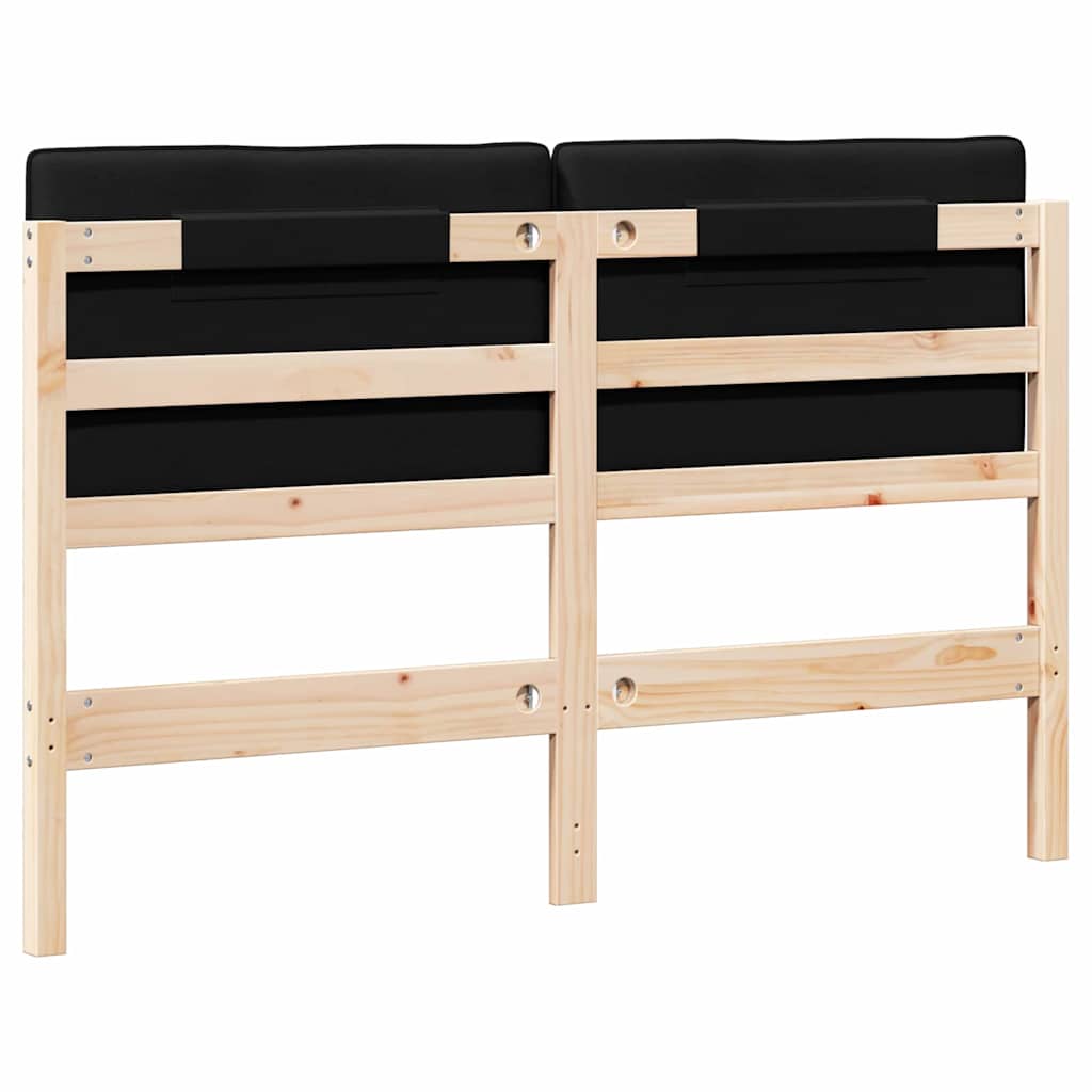 Gestoffeerd hoofdbord Bruin en zwart 135 cm Massief grenenhout is nu te koop bij PeponiXL, paradijselijk wonen!