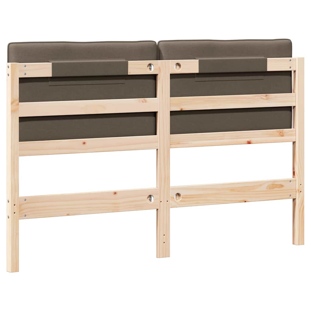 Gestoffeerd hoofdbord Bruin en Taupe 135 cm Massief grenenhout is nu te koop bij PeponiXL, paradijselijk wonen!