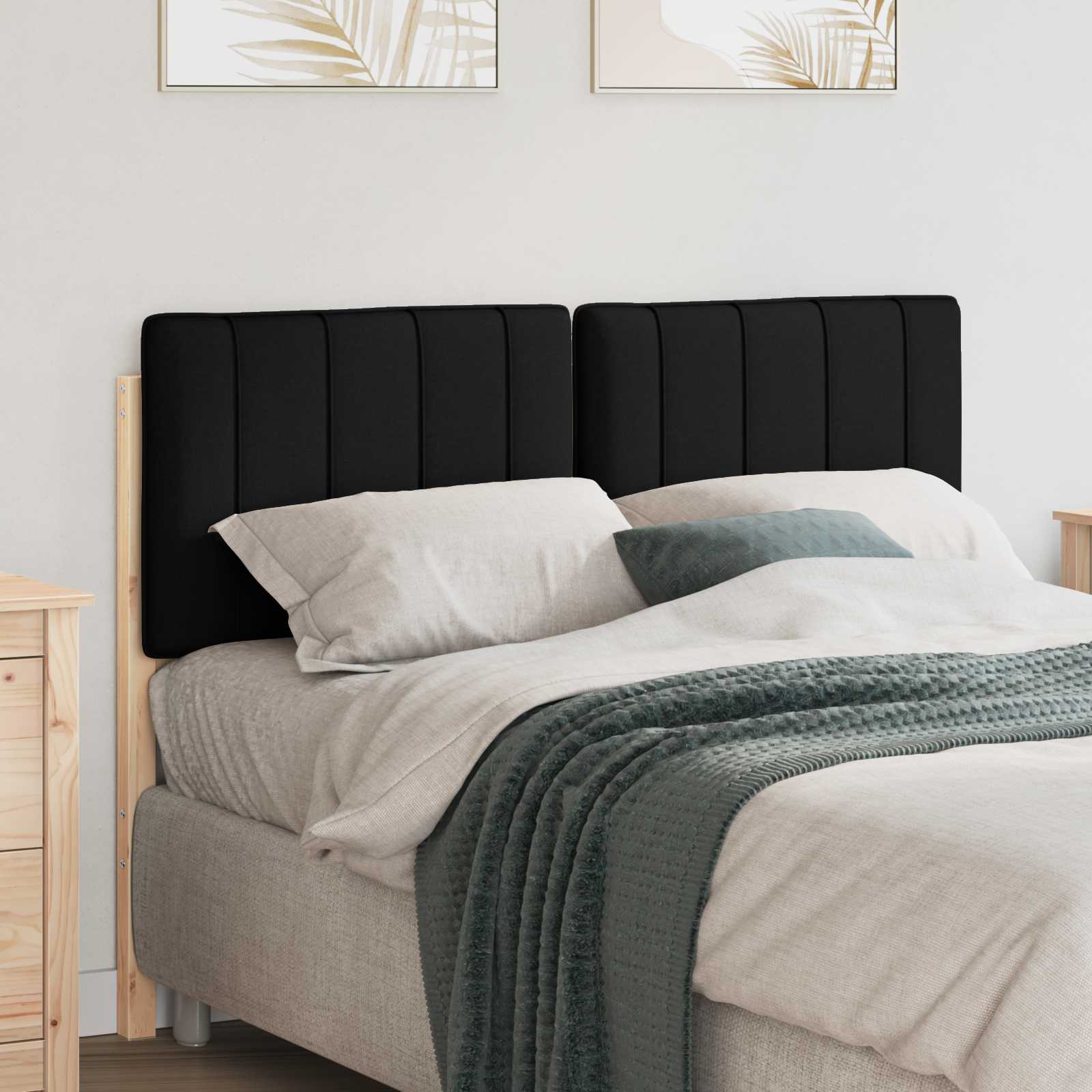 Gestoffeerd hoofdbord Bruin en zwart 120 cm Massief grenenhout is nu te koop bij PeponiXL, paradijselijk wonen!