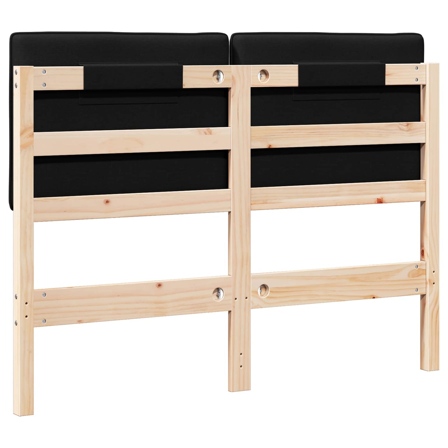 Gestoffeerd hoofdbord Bruin en zwart 120 cm Massief grenenhout is nu te koop bij PeponiXL, paradijselijk wonen!