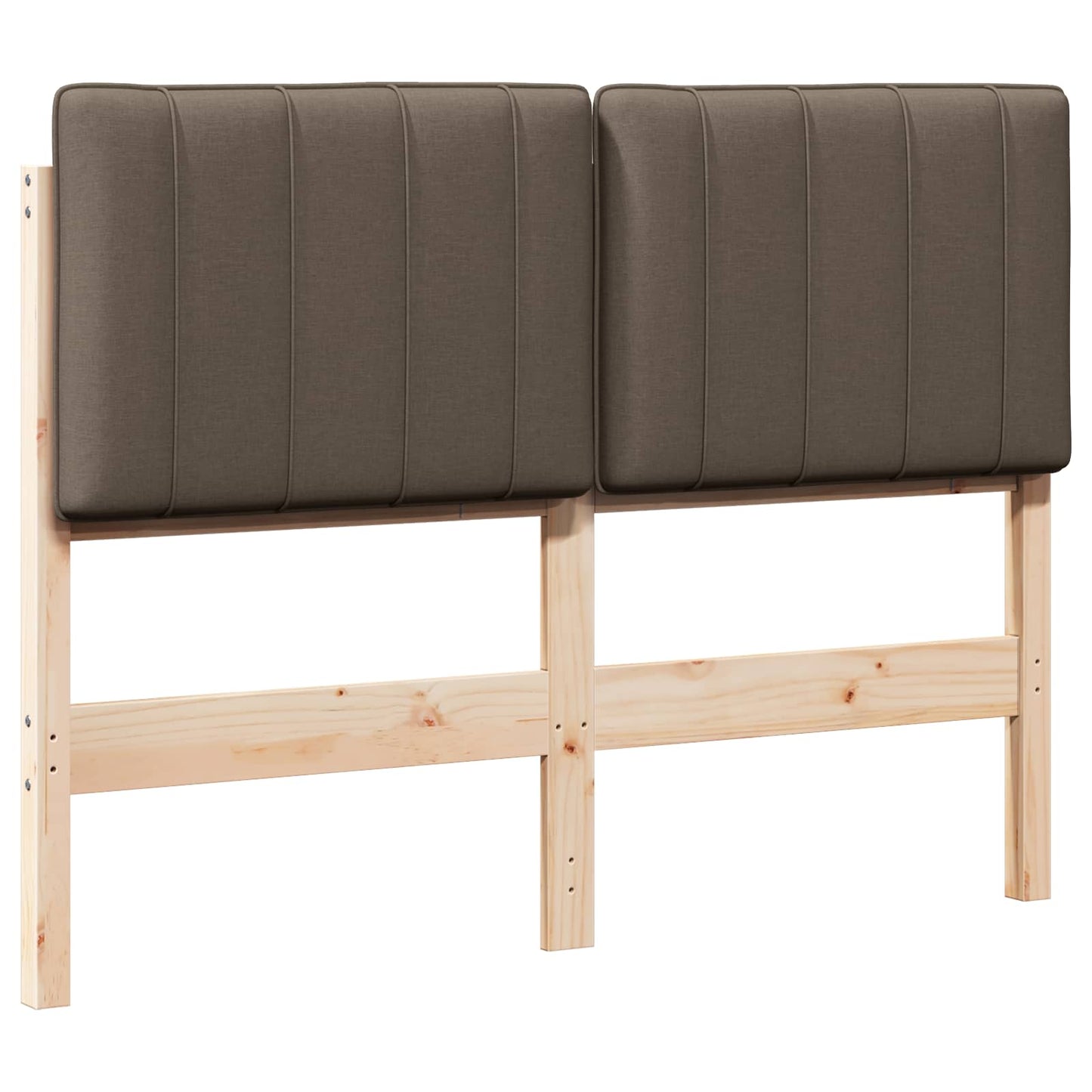 Gestoffeerd hoofdbord Bruin en Taupe 120 cm Massief grenenhout is nu te koop bij PeponiXL, paradijselijk wonen!