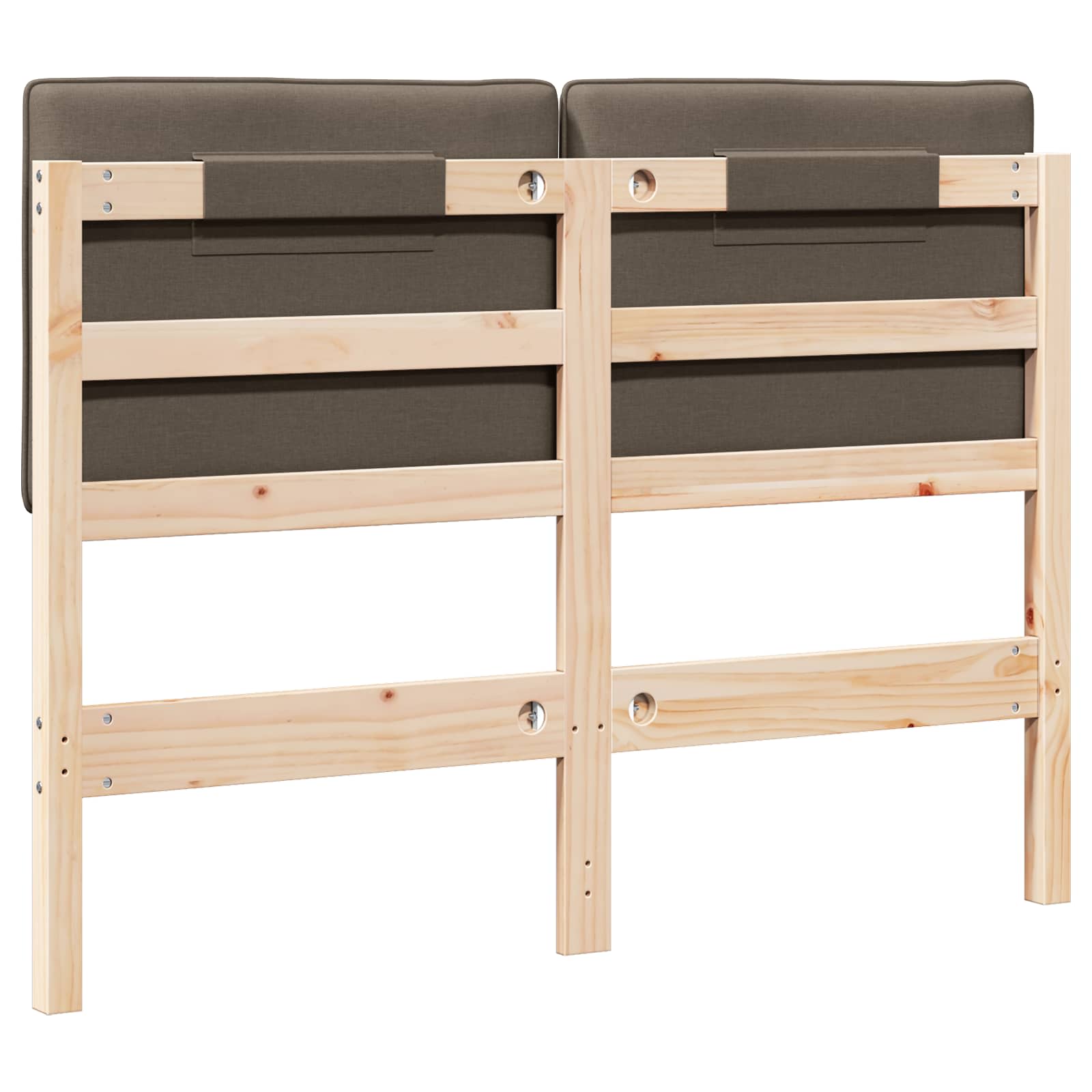 Gestoffeerd hoofdbord Bruin en Taupe 120 cm Massief grenenhout is nu te koop bij PeponiXL, paradijselijk wonen!
