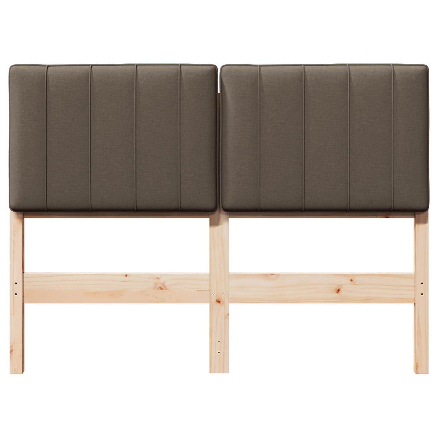Gestoffeerd hoofdbord Bruin en Taupe 120 cm Massief grenenhout is nu te koop bij PeponiXL, paradijselijk wonen!