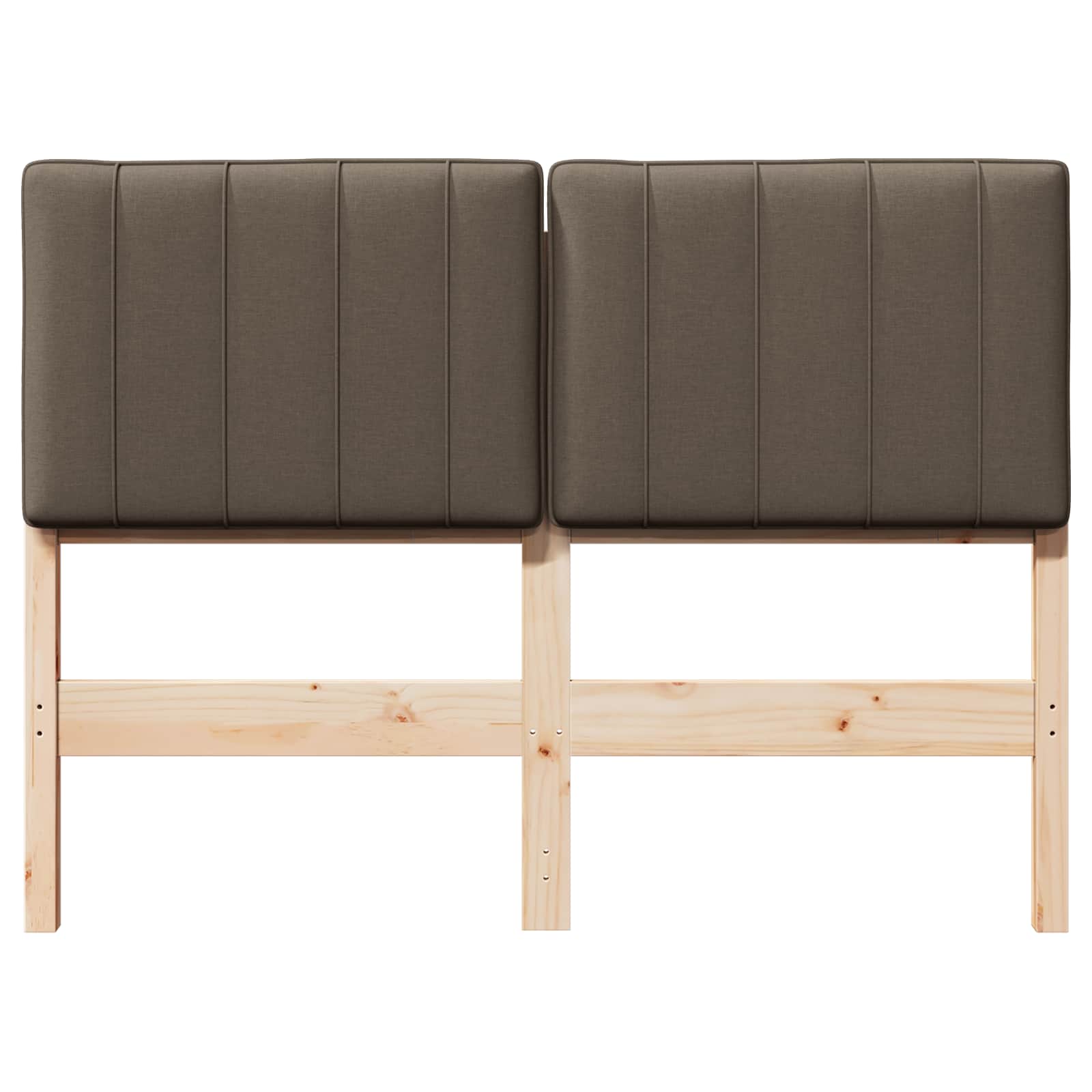 Gestoffeerd hoofdbord Bruin en Taupe 120 cm Massief grenenhout is nu te koop bij PeponiXL, paradijselijk wonen!
