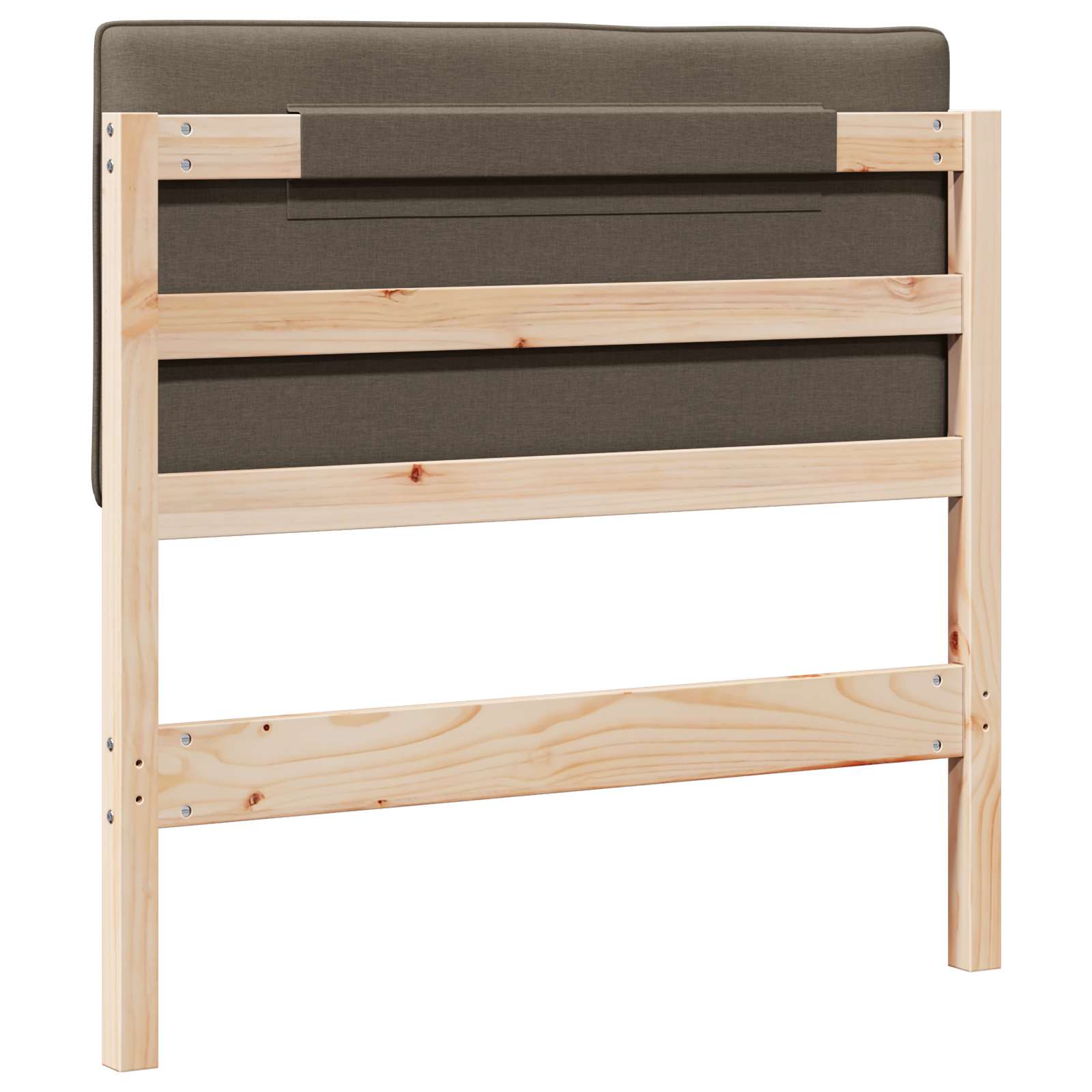 Gestoffeerd hoofdbord Bruin en Taupe 100 cm Massief grenenhout is nu te koop bij PeponiXL, paradijselijk wonen!