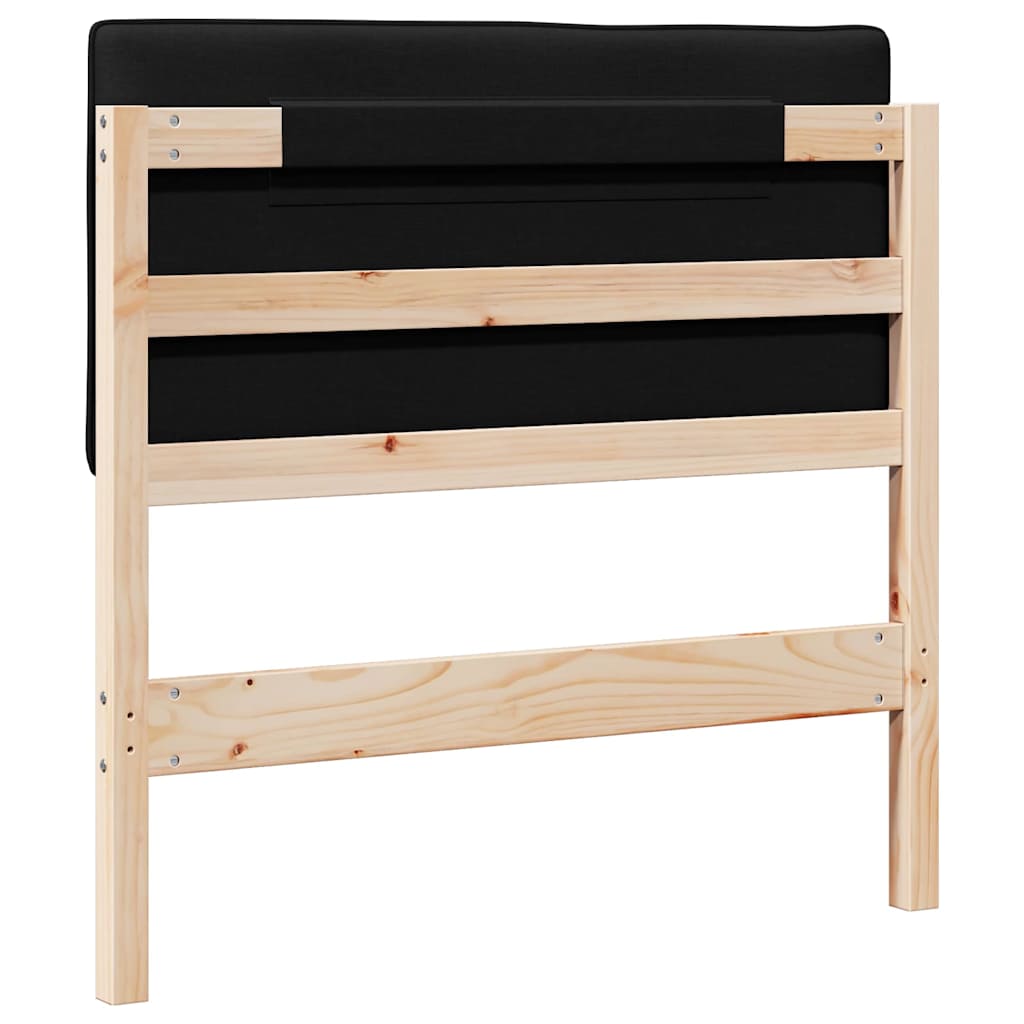 Gestoffeerd hoofdbord Bruin en zwart 90 cm Massief grenenhout is nu te koop bij PeponiXL, paradijselijk wonen!