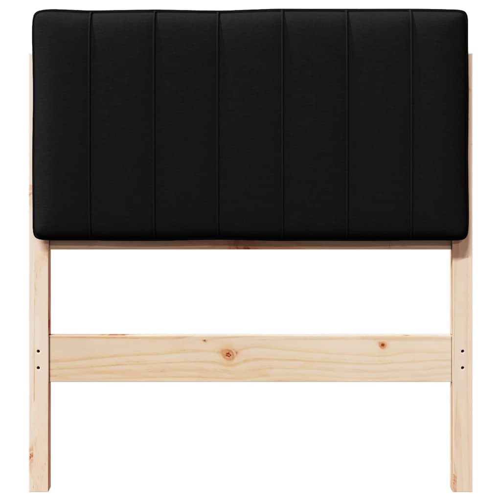 Gestoffeerd hoofdbord Bruin en zwart 75 cm Massief grenenhout is nu te koop bij PeponiXL, paradijselijk wonen!