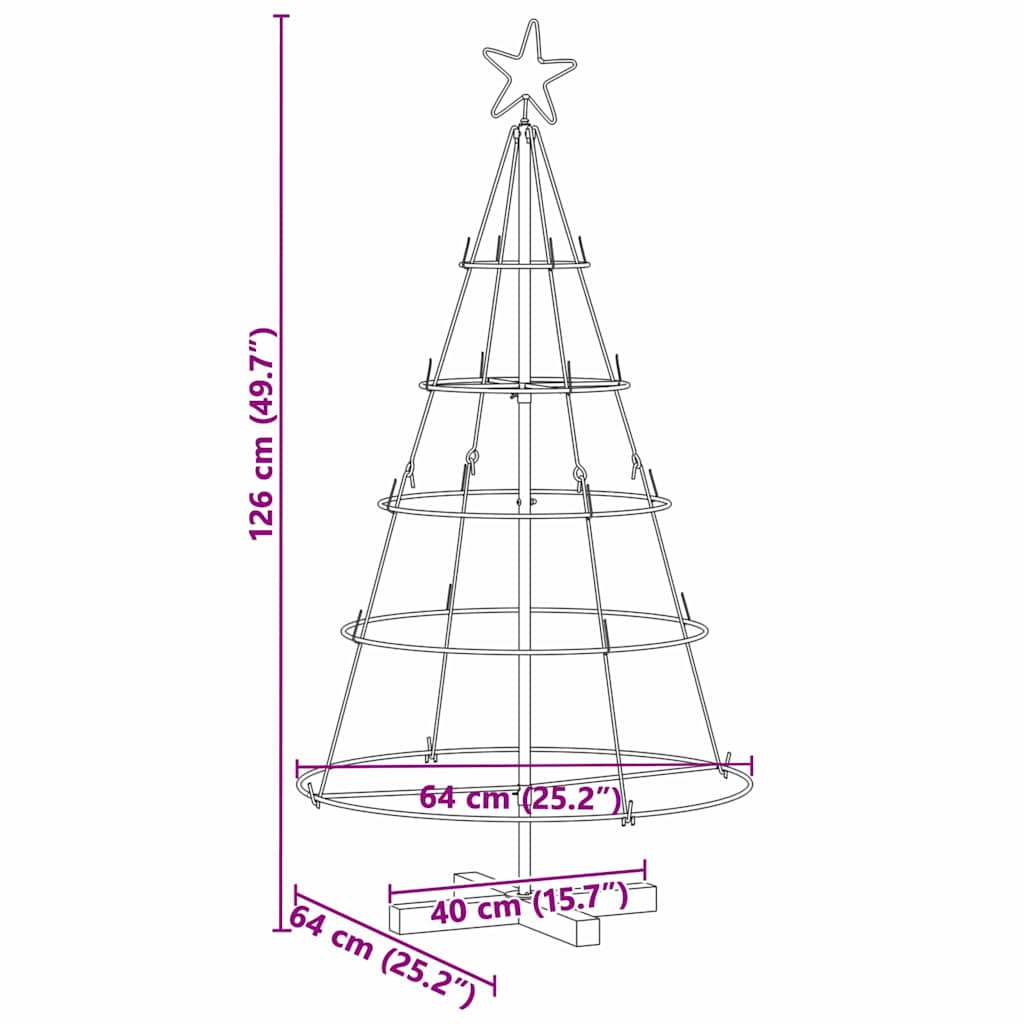 Kerst Cone Boom met standaard Zwart 126 cm Staal is nu te koop bij PeponiXL, paradijselijk wonen!