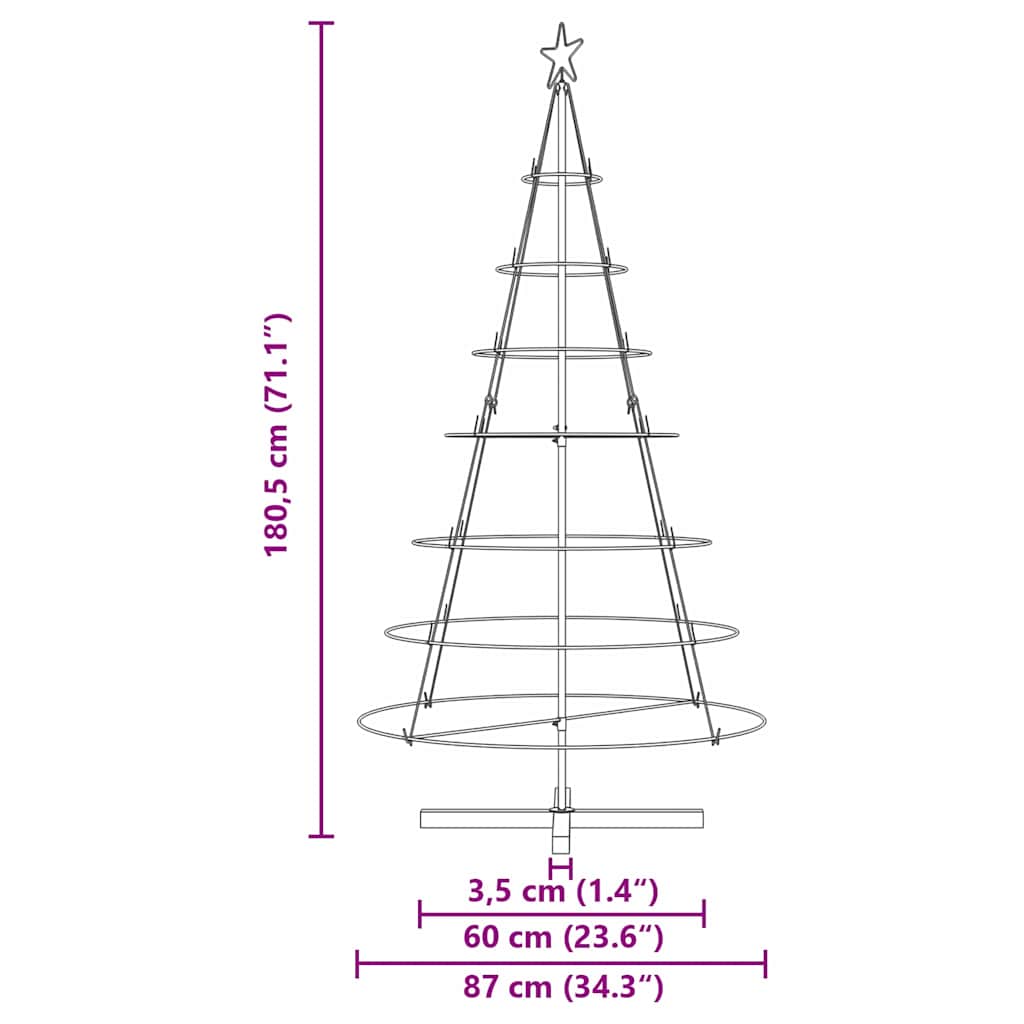 Kerst Cone Boom met standaard Zwart 180,5 cm Staal is nu te koop bij PeponiXL, paradijselijk wonen!